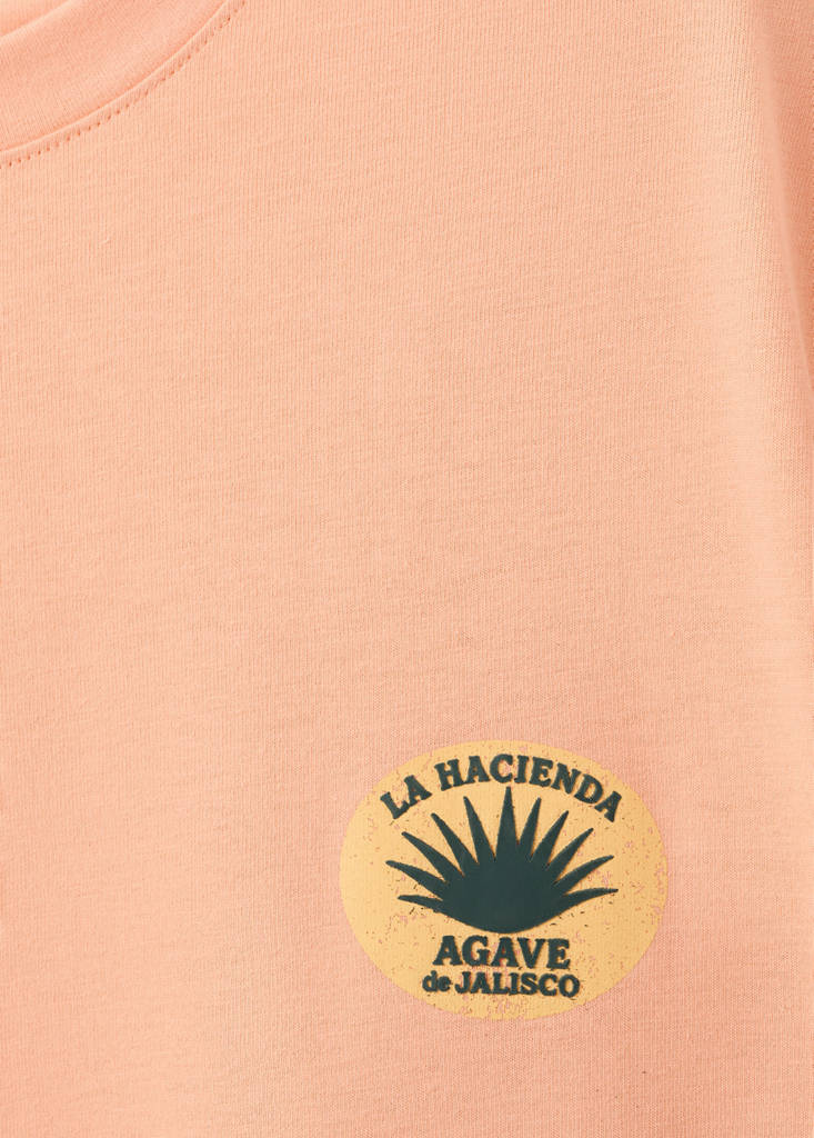 Printed cotton-blend t-shirt — Orange