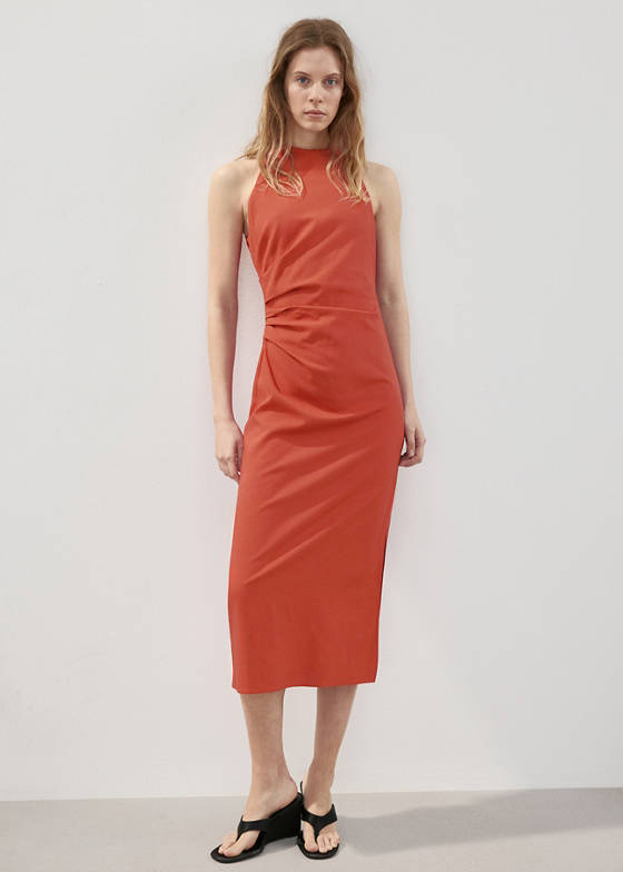 Drape midi elbise