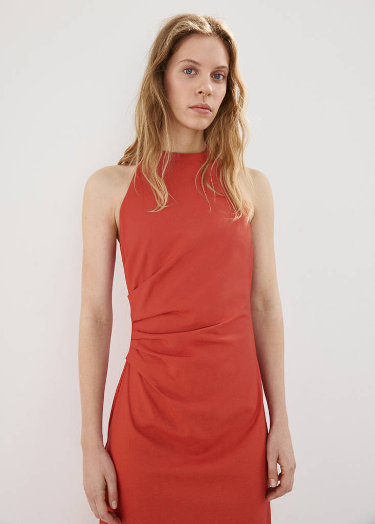 Draped midi-dress