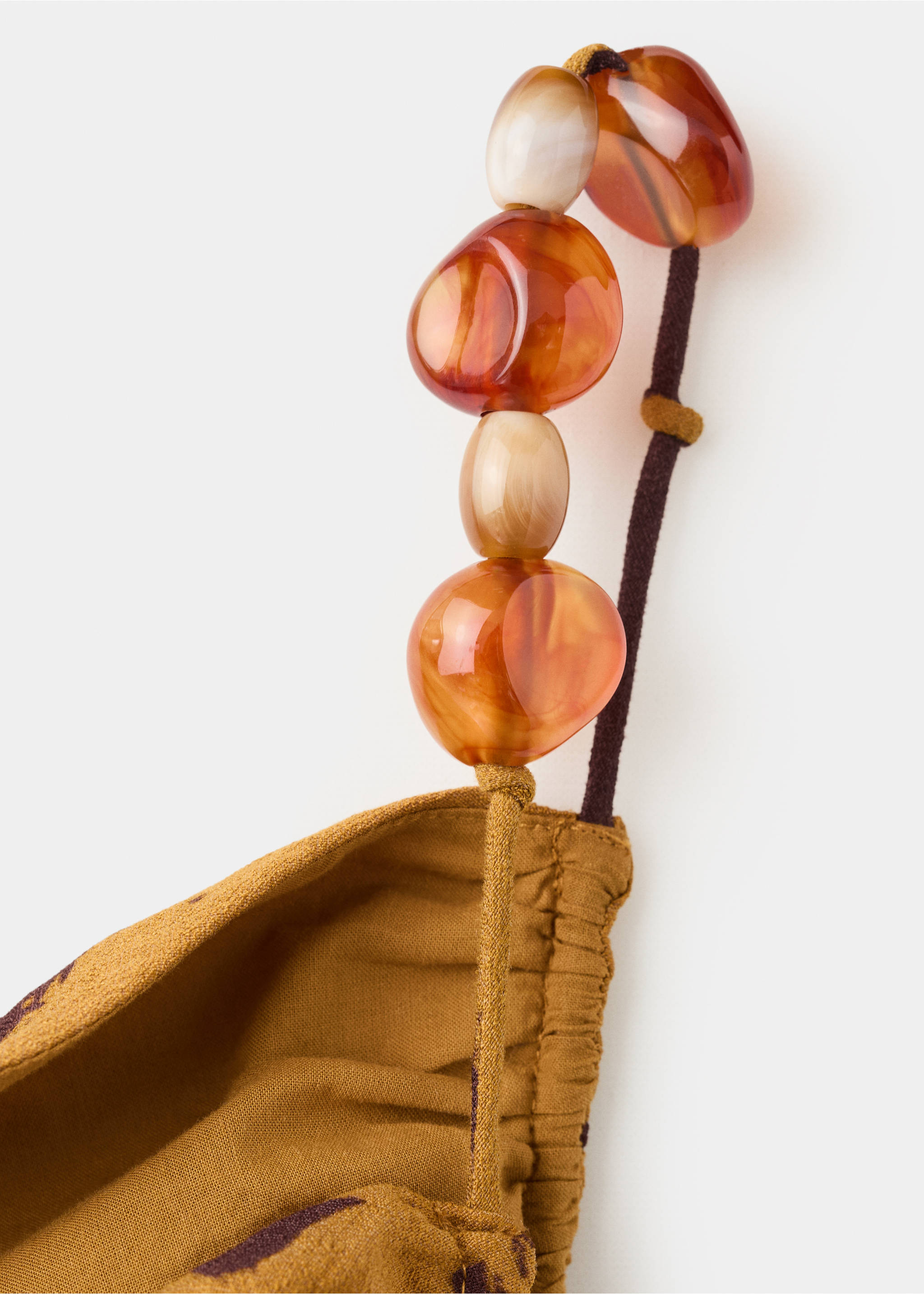 Vestido asimétrico estampado - Detalle del artículo 8, Ocre. Ref: 27027944-00.