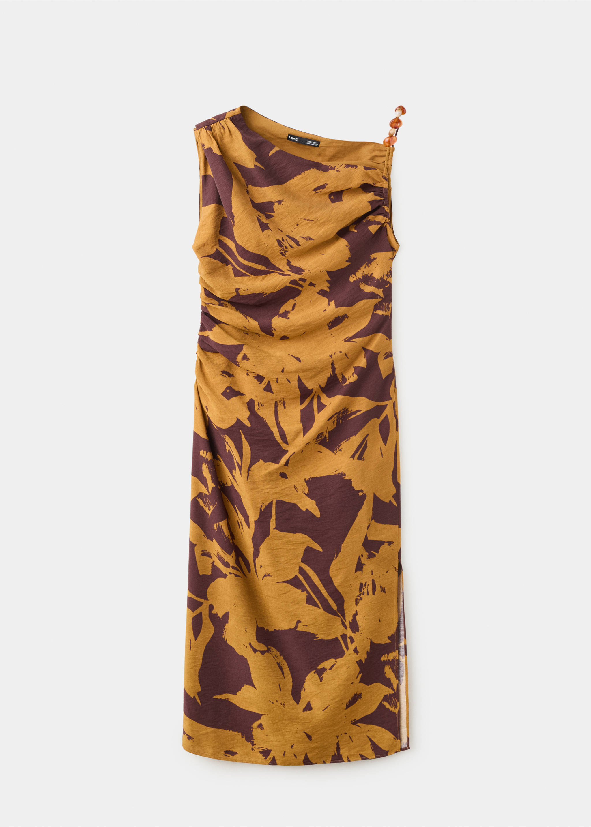 Vestido asimétrico estampado - Artículo sin modelo, Ocre. Ref: 27027944-00.