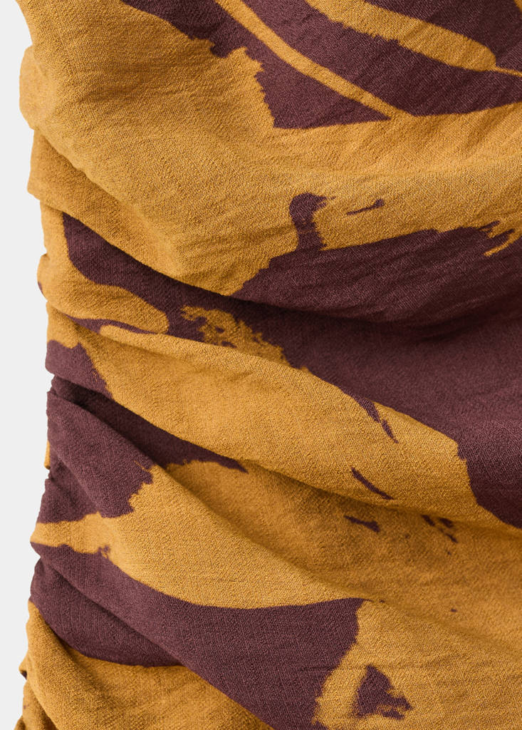 Printed asymmetrical dress — Ochre