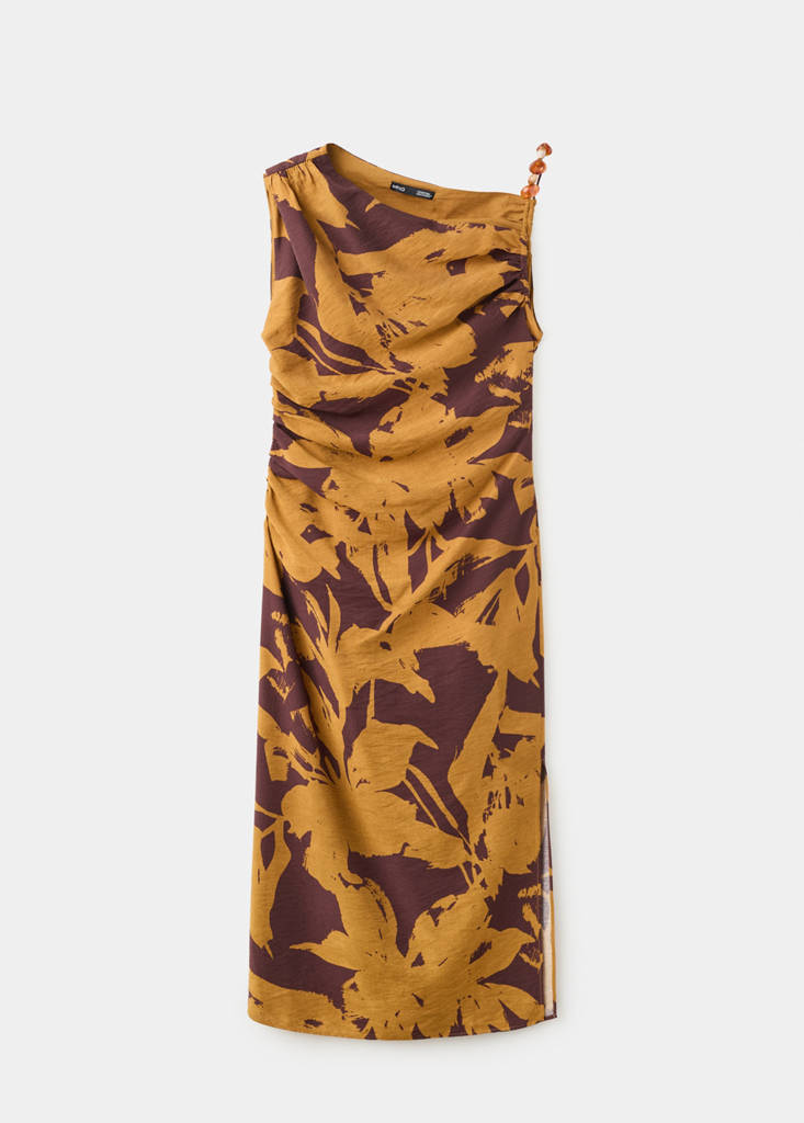 Printed asymmetrical dress — Ochre