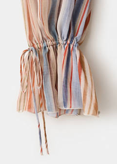 Striped strapless dress — Ecru 7