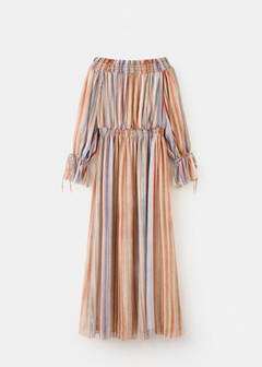 Striped strapless dress — Ecru 17