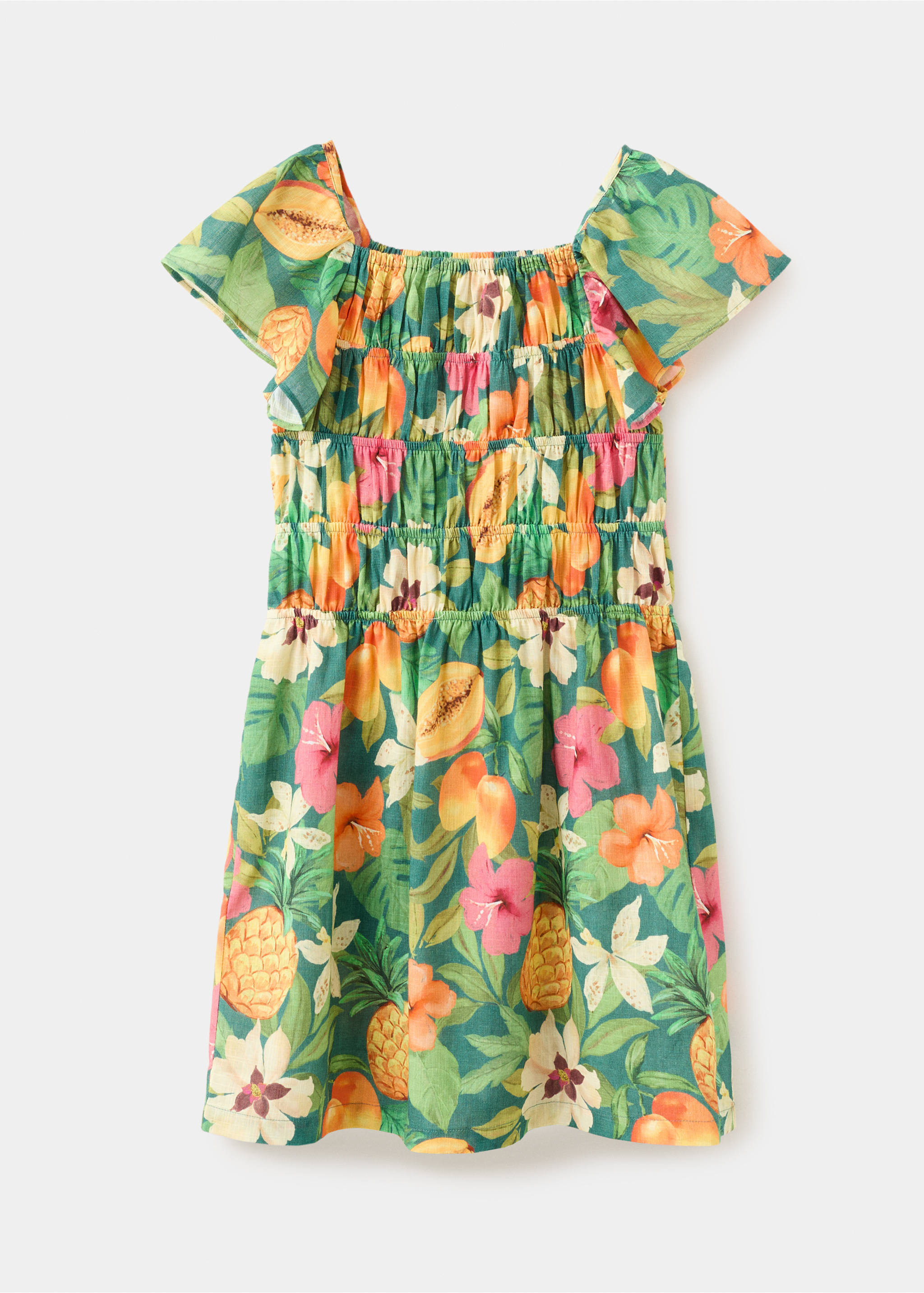 Vestido estampado tropical - Artículo sin modelo, Verde. Ref: 27027948-00.