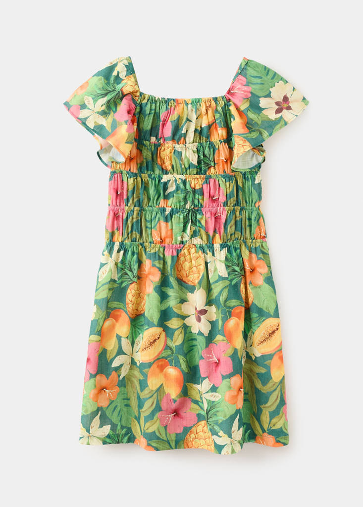 Tropical print dress — Green