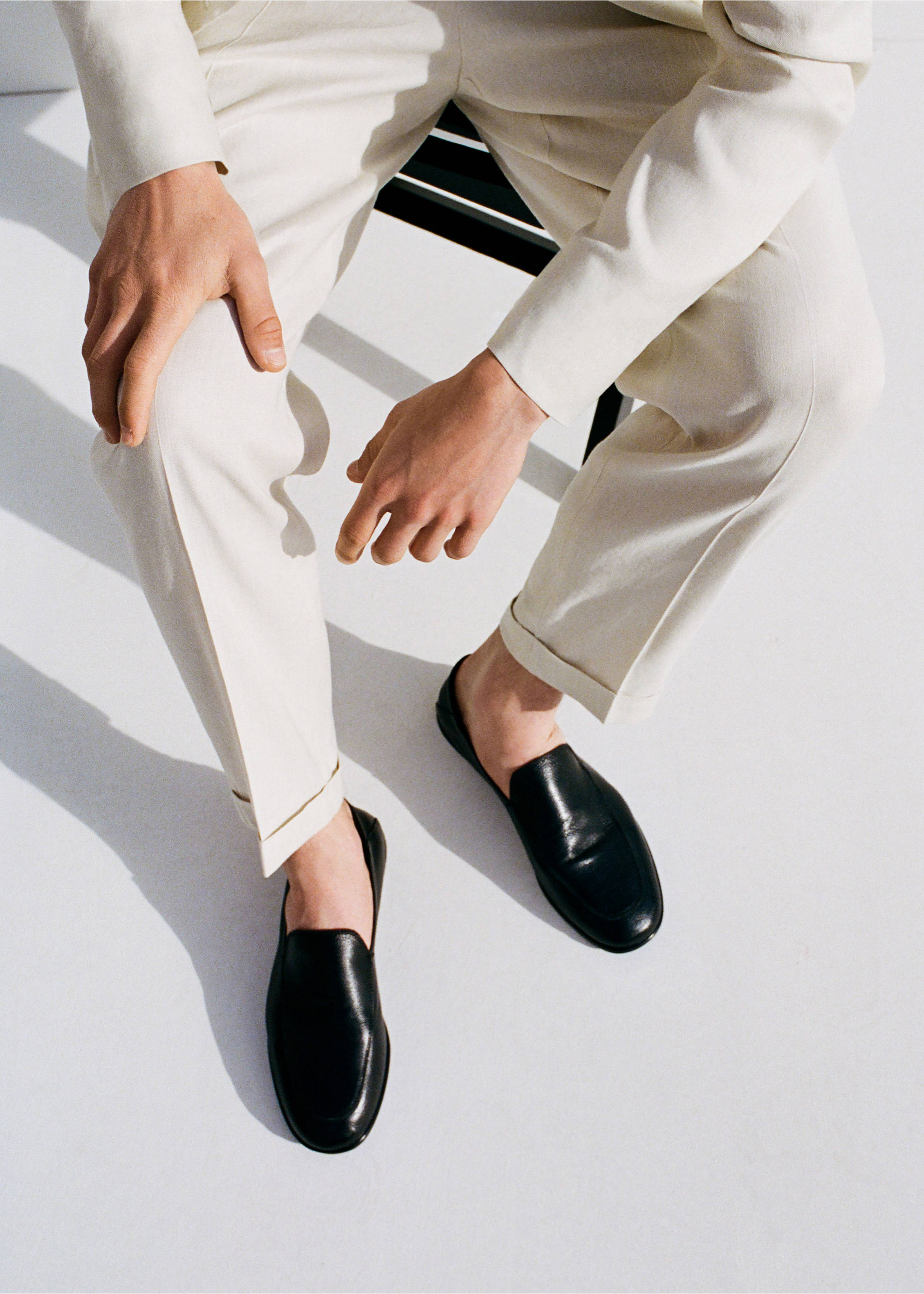 Leather loafers - Details of the article 5, Black. Ref: 27028260-00.