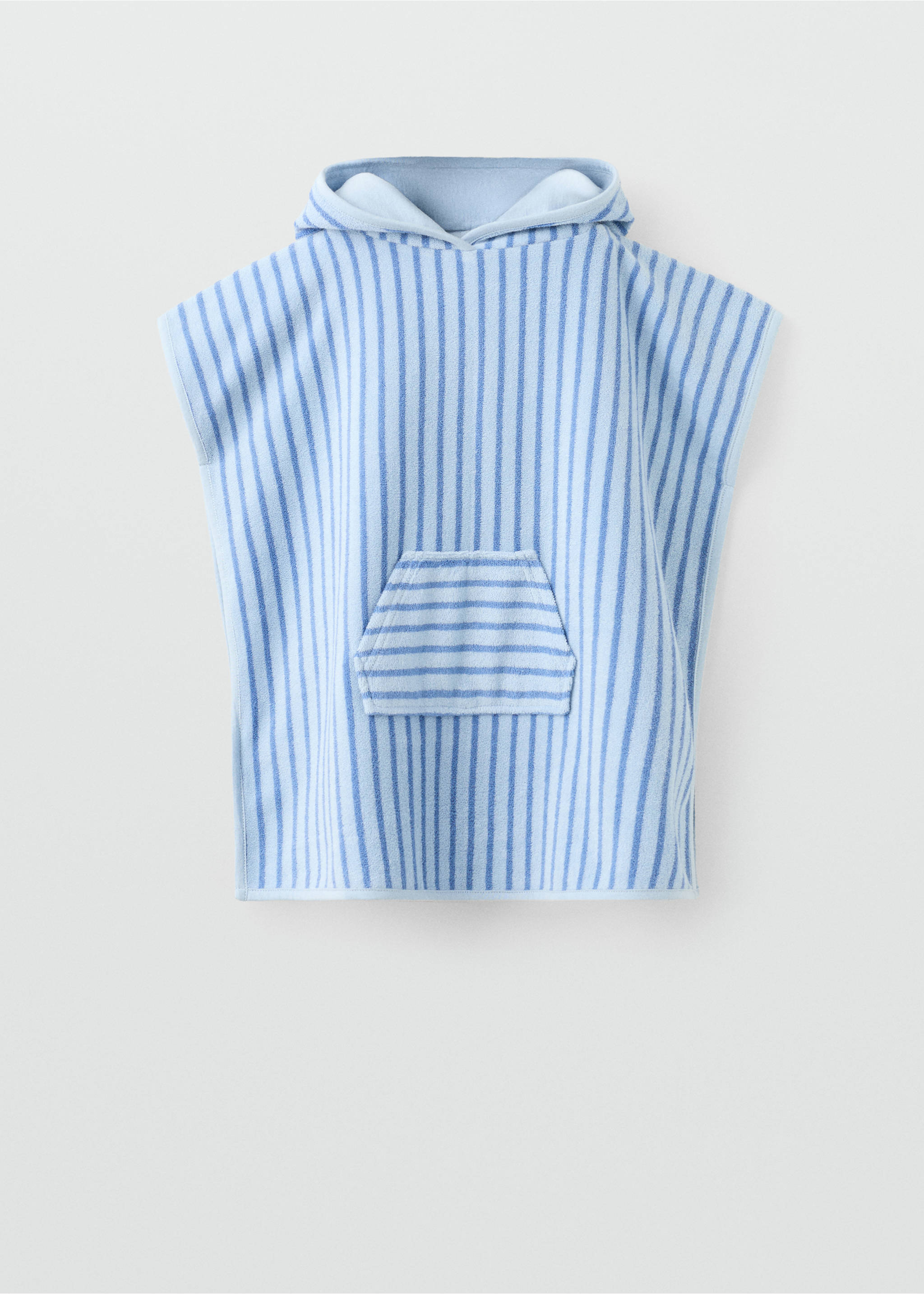 منشفة مخططة على طراز البونشو - منتج دون نموذج, أزرق. Ref: 27028262-00.