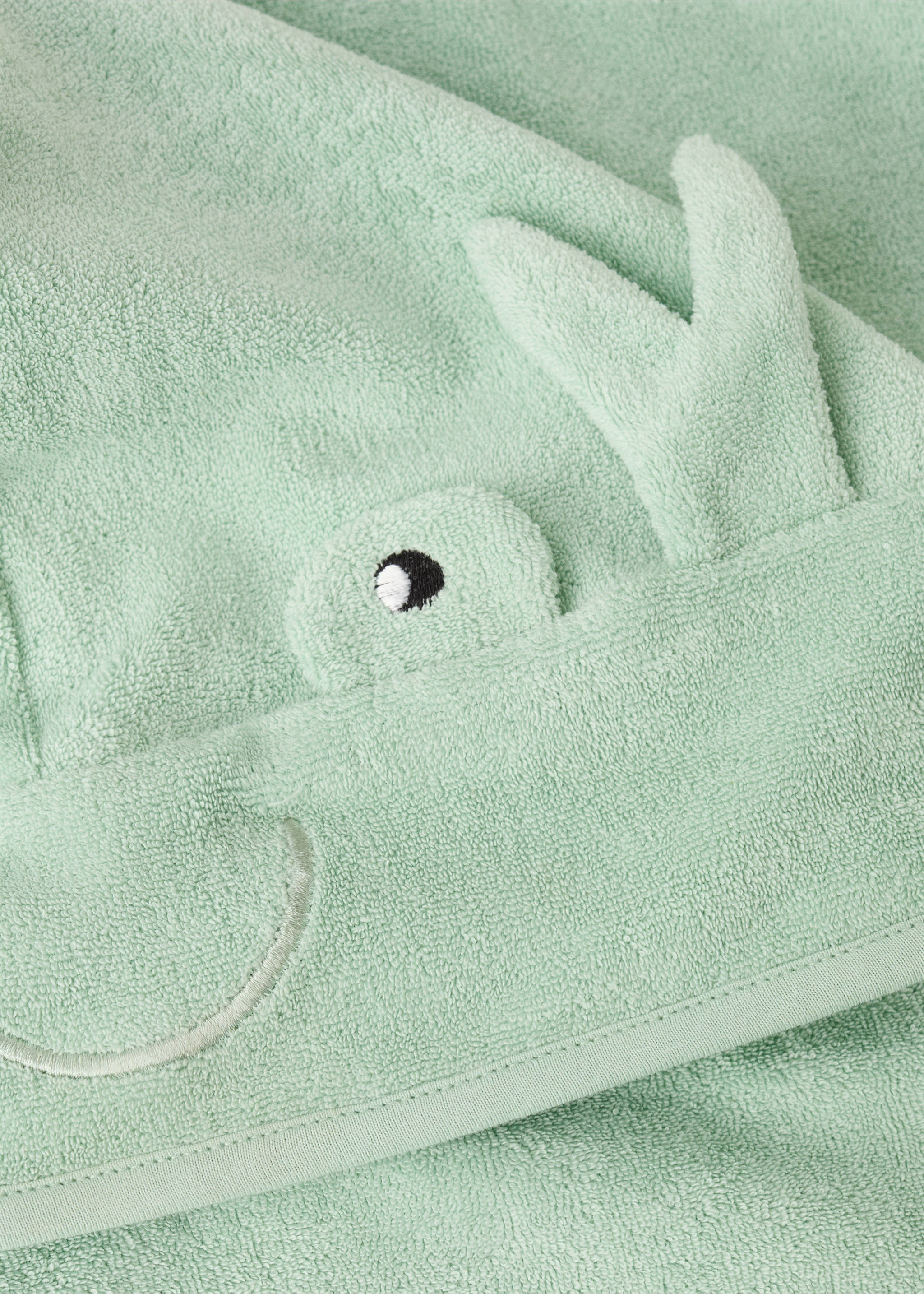 بونشو منشفة بغطاء رأس بطبعة حيوانية - تفاصيل المنتج 1, أخضر. Ref: 27028263-00.