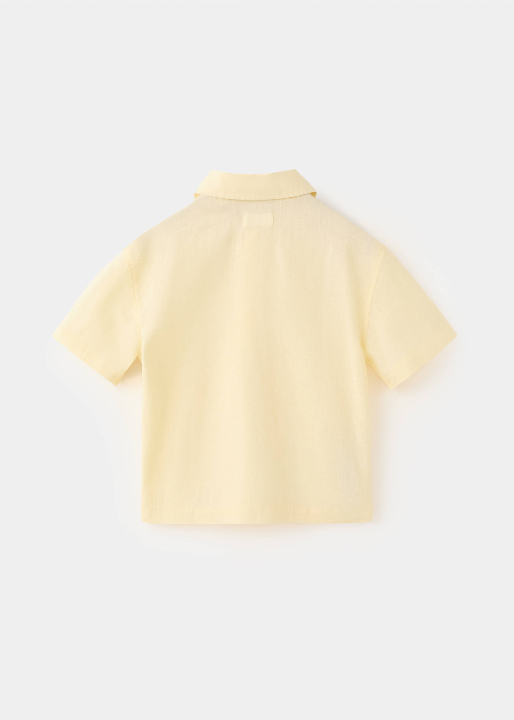 Cotton linen-blend shirt - Reverse of the article, Vanilla. Ref: 27028264-00.