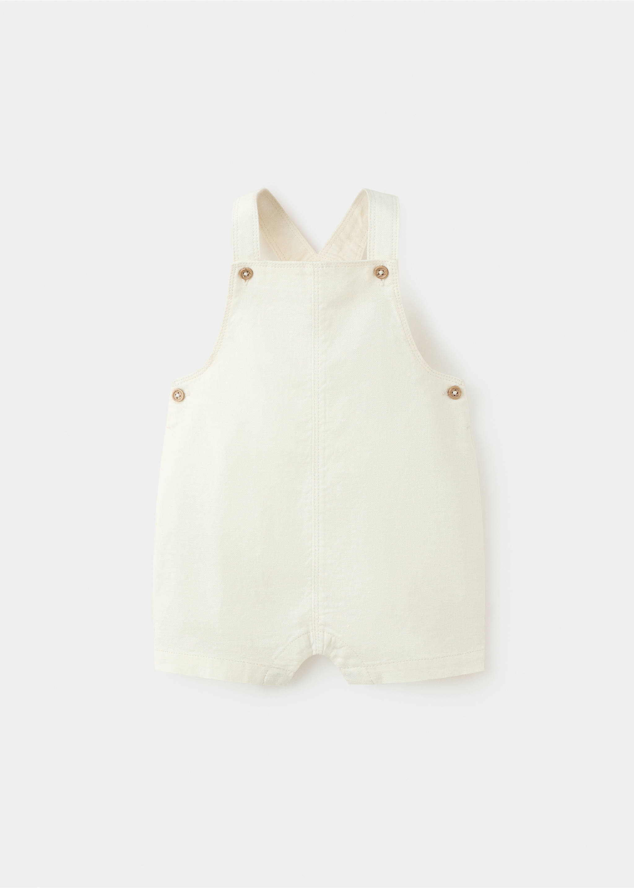 Salopette courte coton - Article sans modèle, Blanc cassé. Ref: 27028265-00.