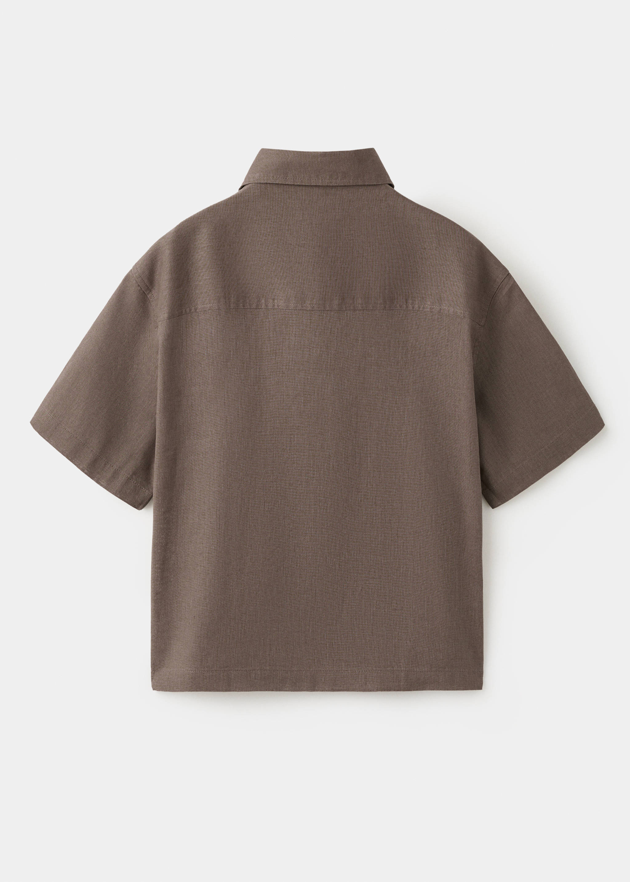 Short sleeve linen-blend shirt - Reverse of the article