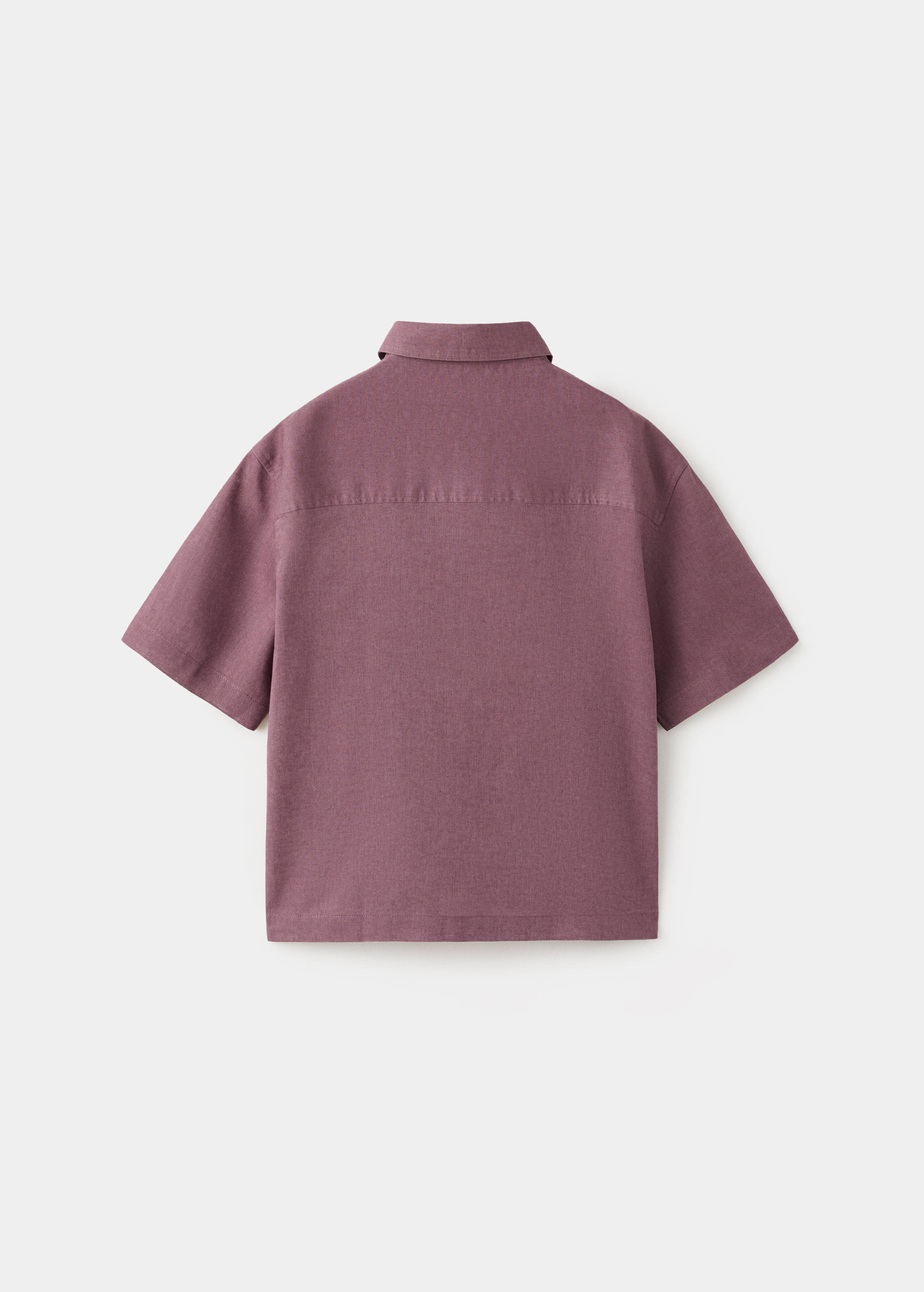 Short sleeve linen-blend shirt - Reverse of the article
