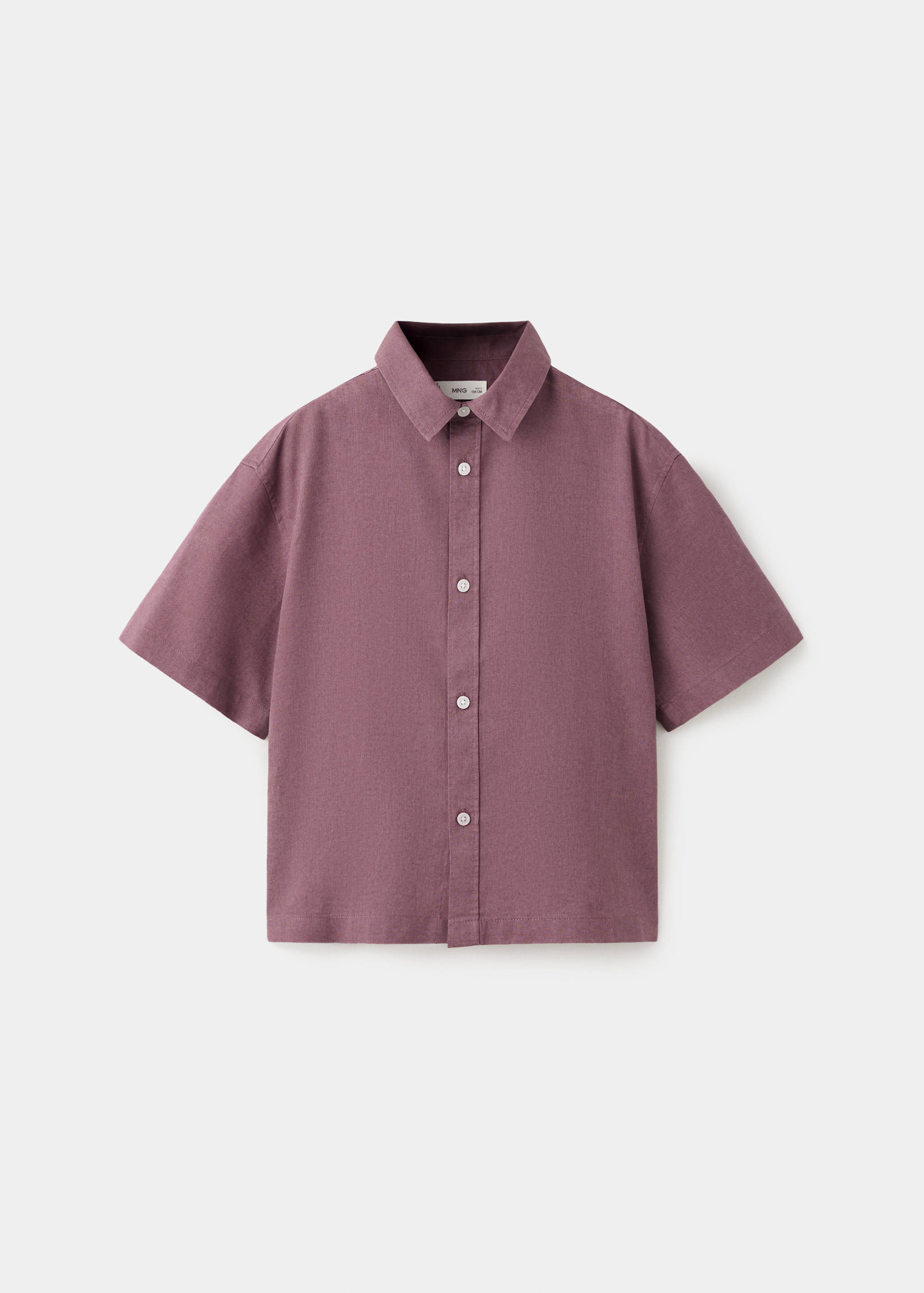 Short sleeve linen-blend shirt - Article without model
