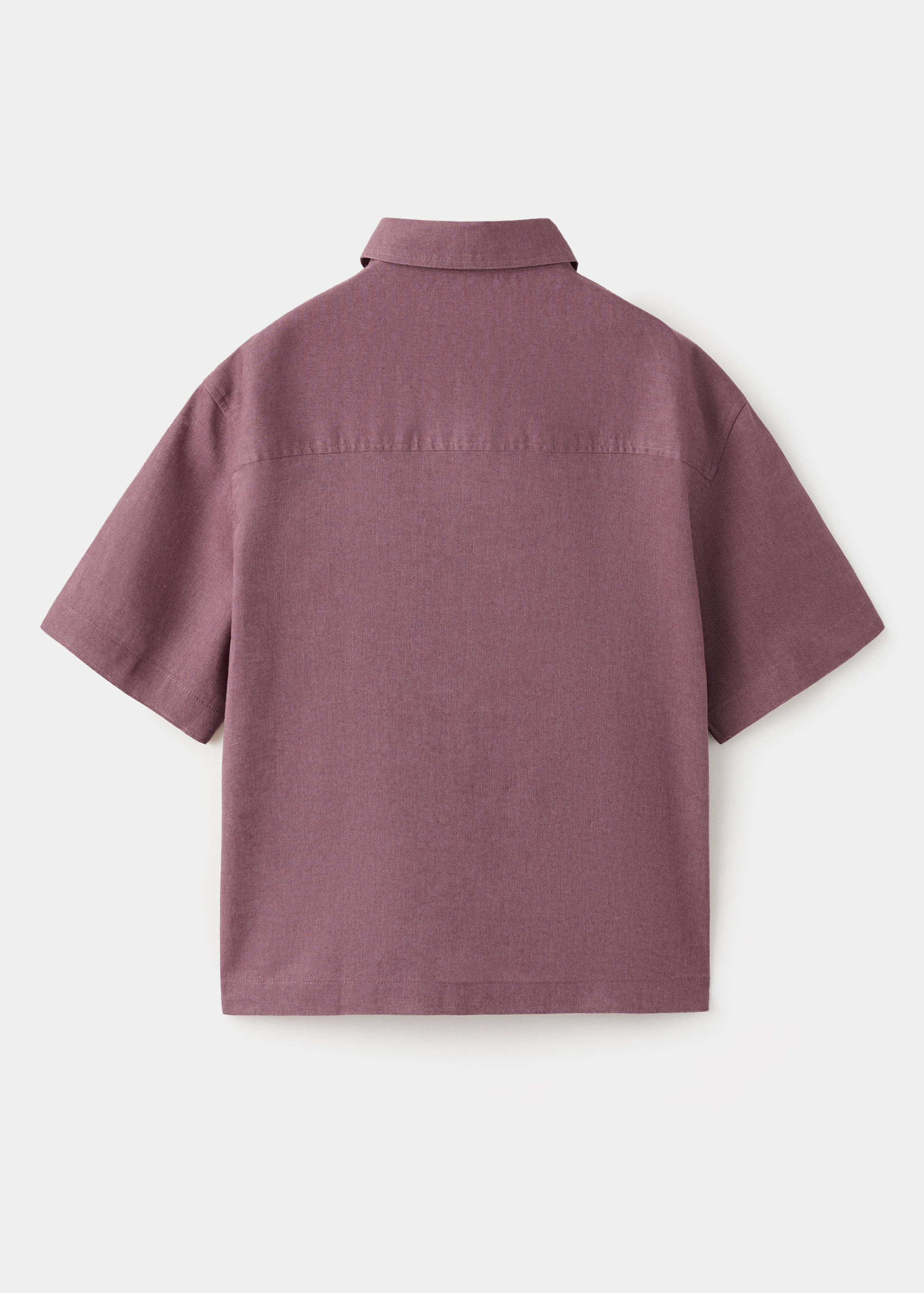 Short sleeve linen-blend shirt - Reverse of the article