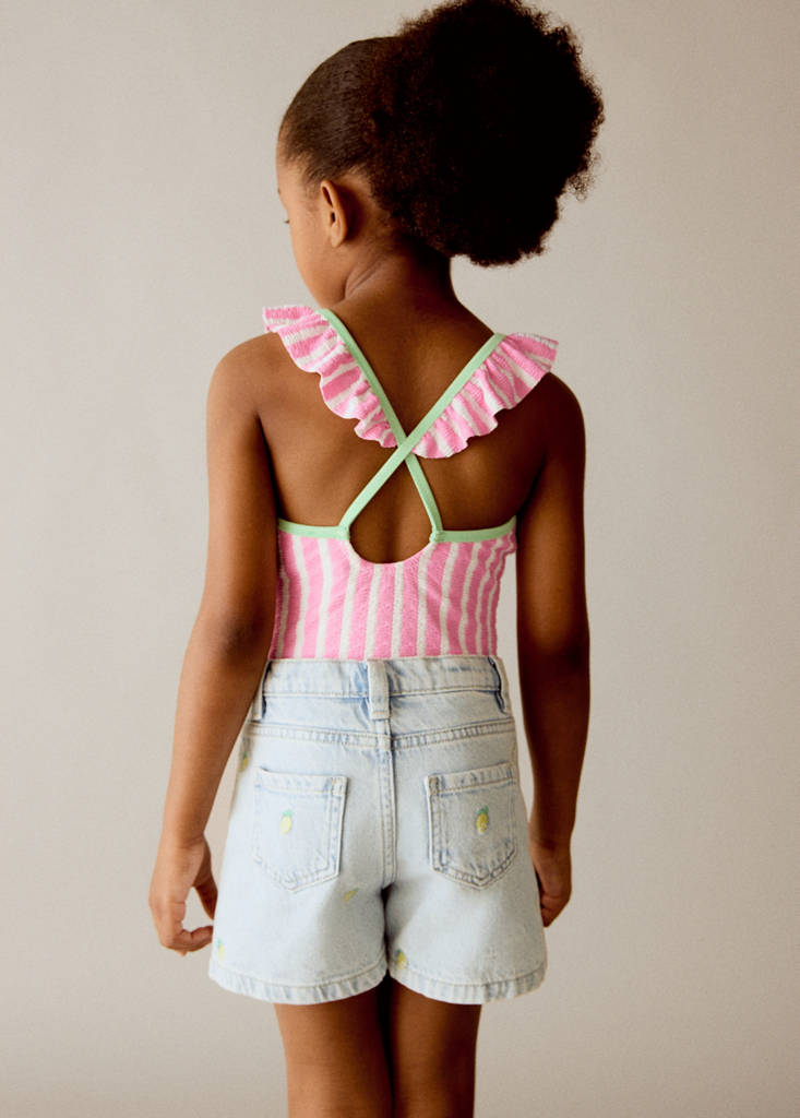 Lemon denim shorts — Light Blue
