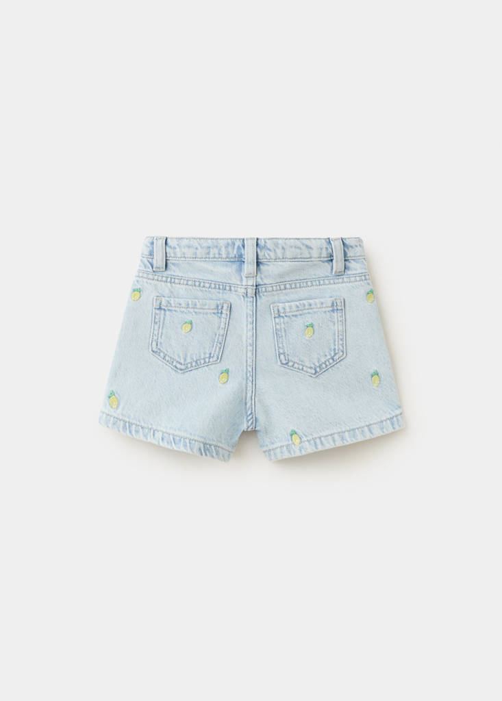 Lemon denim shorts — Light Blue