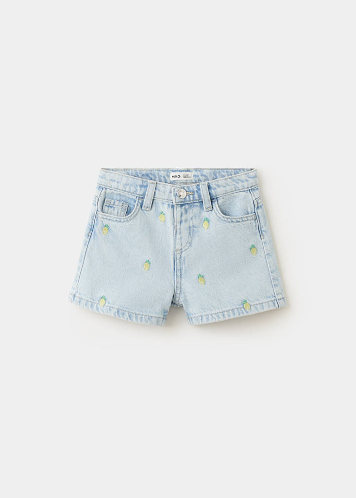 Lemon denim shorts — Light Blue