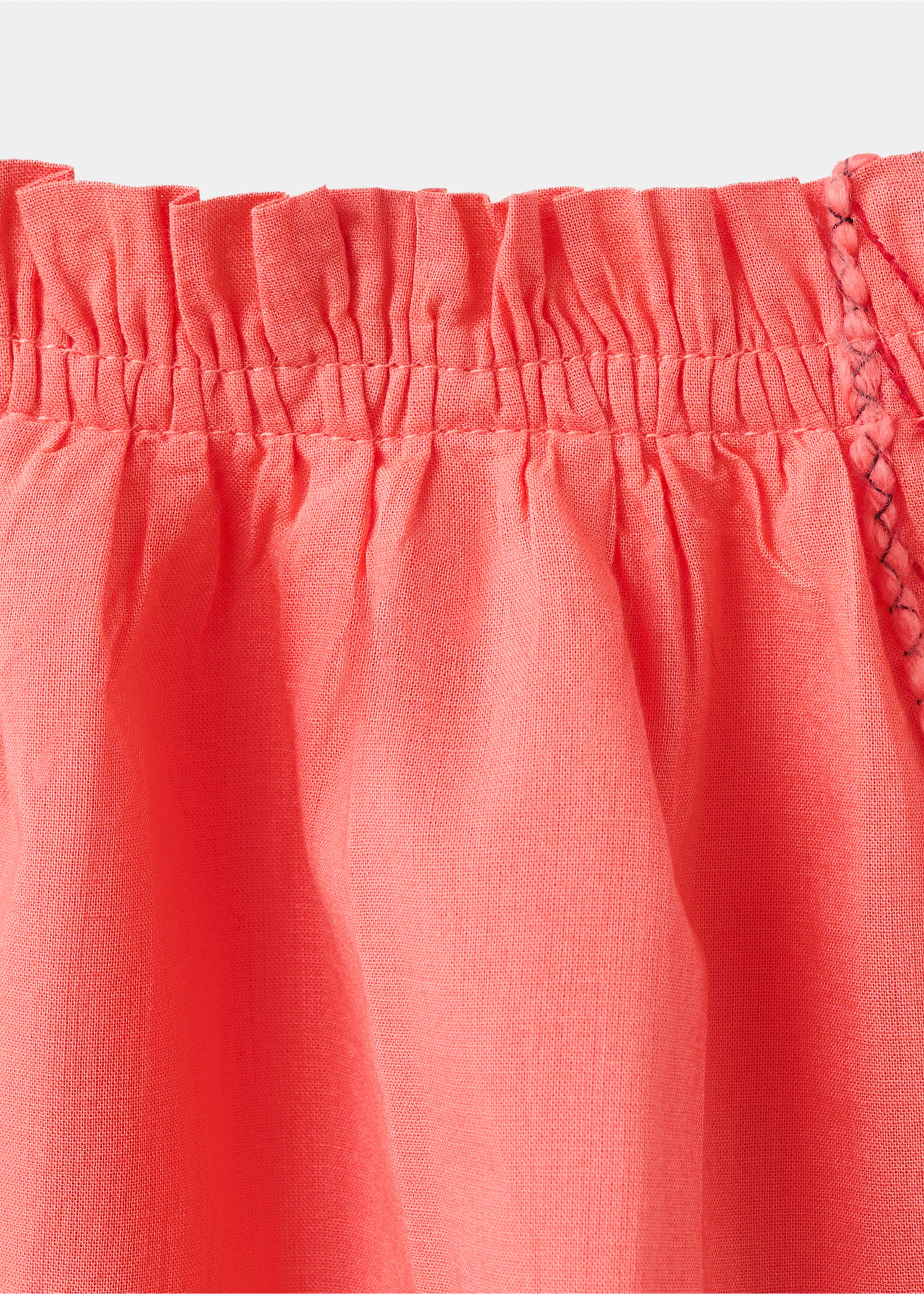 Robe bretelles détails brodés - Détail de l'article 8, Corail. Ref: 27028275-00.