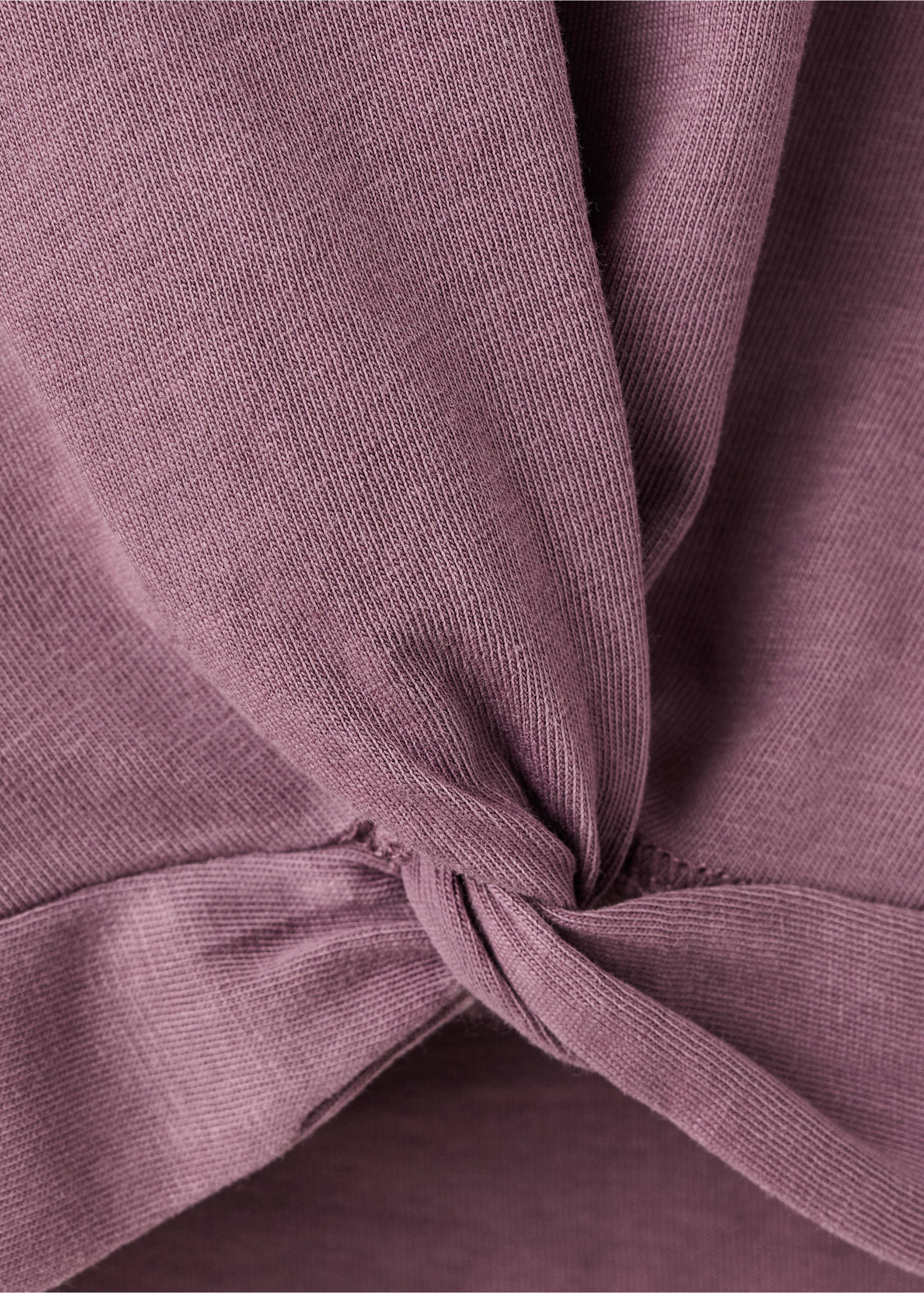 T-shirt imprimée détail nœud - Détail de l'article 8, Prune. Ref: 27028277-00.