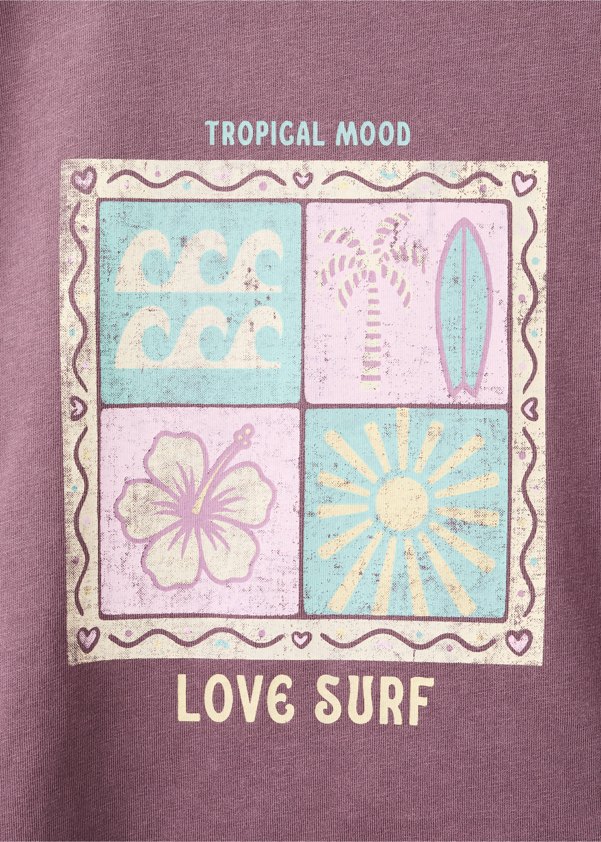 T-shirt imprimée détail nœud - Détail de l'article 0, Prune. Ref: 27028277-00.