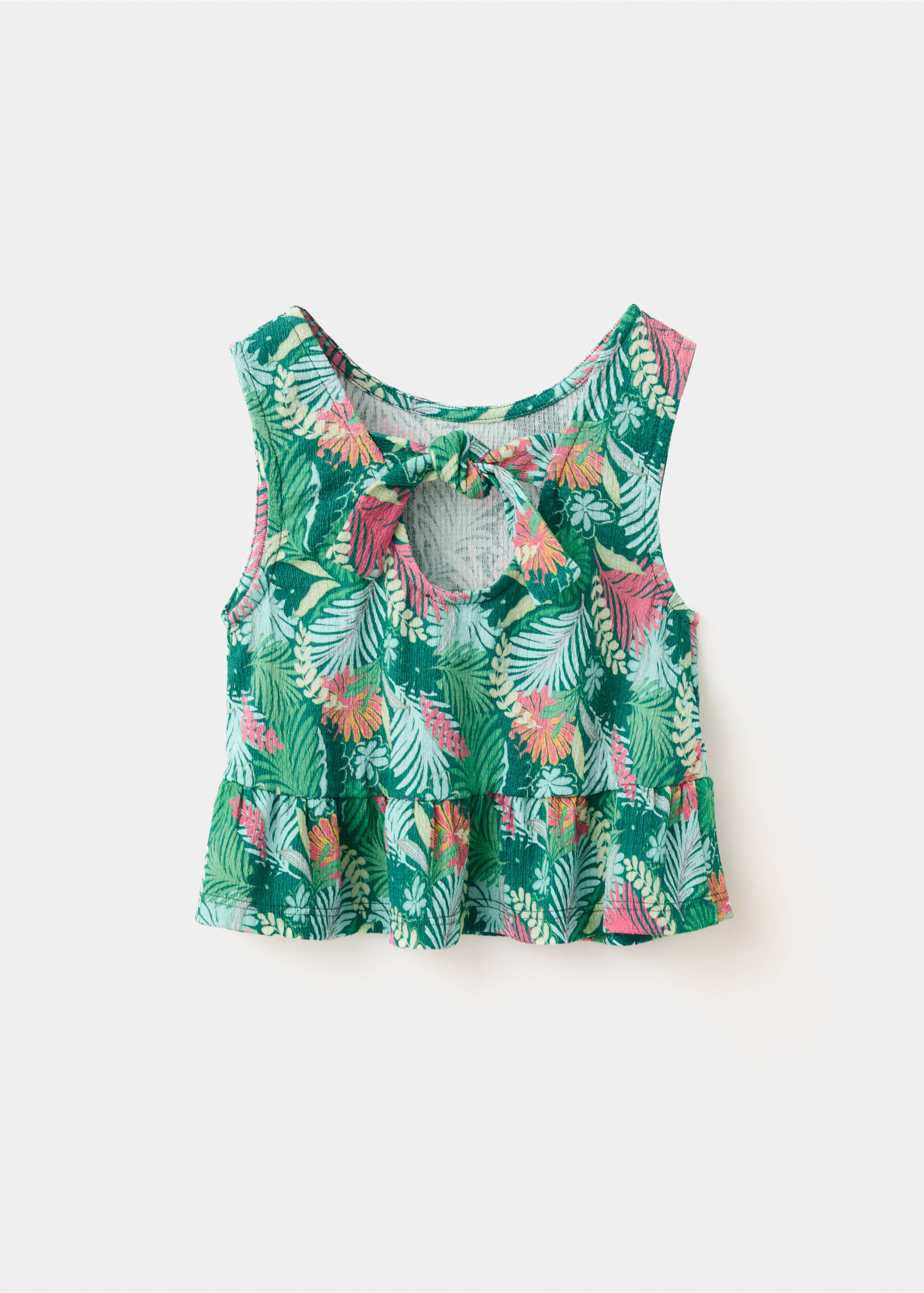 Printed top with open back - Reverse of the article, Coral Red. Ref: 27028278-00.