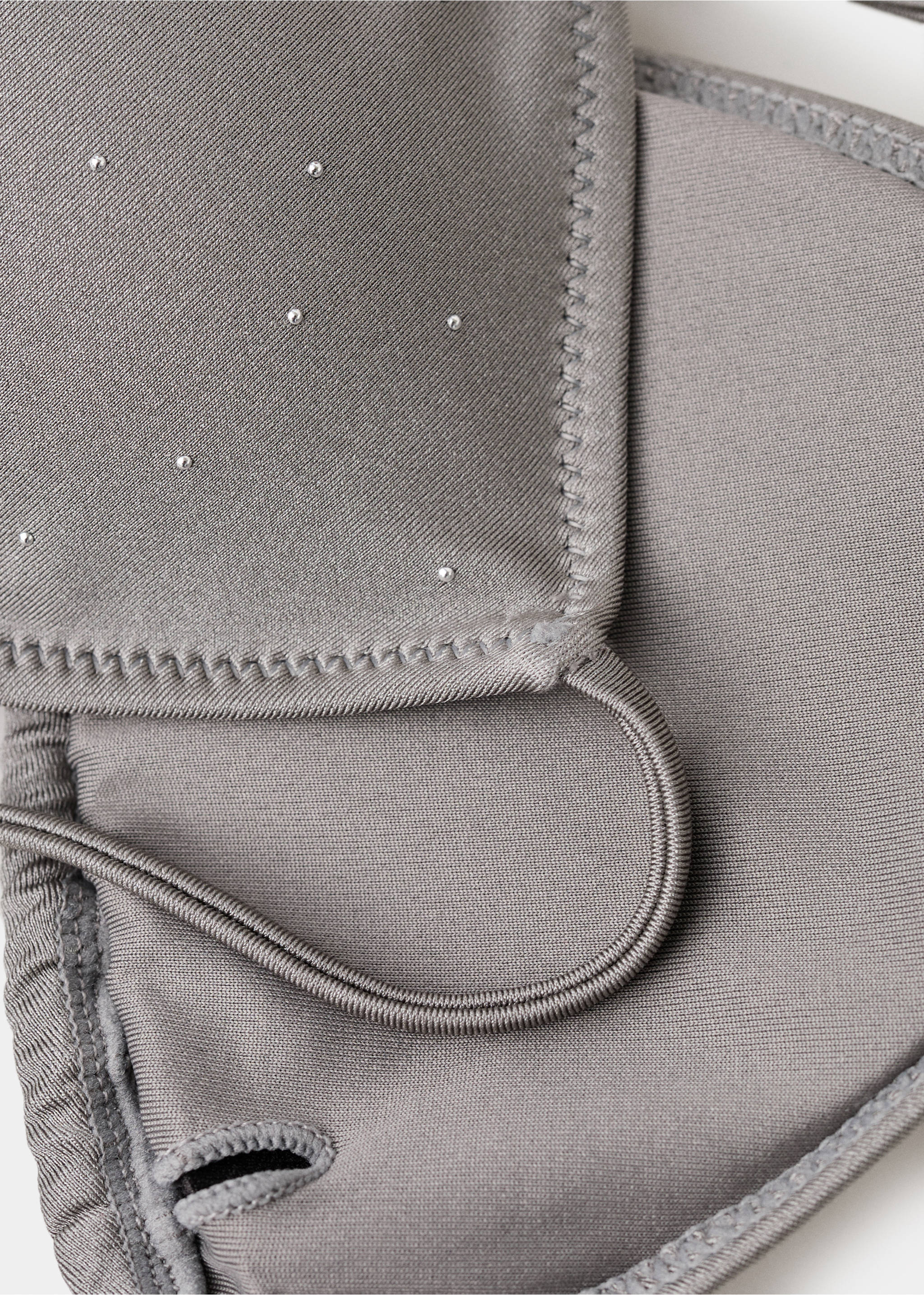 Strass triangle bikini top - Details of the article 8, Grey. Ref: 27028649-00.