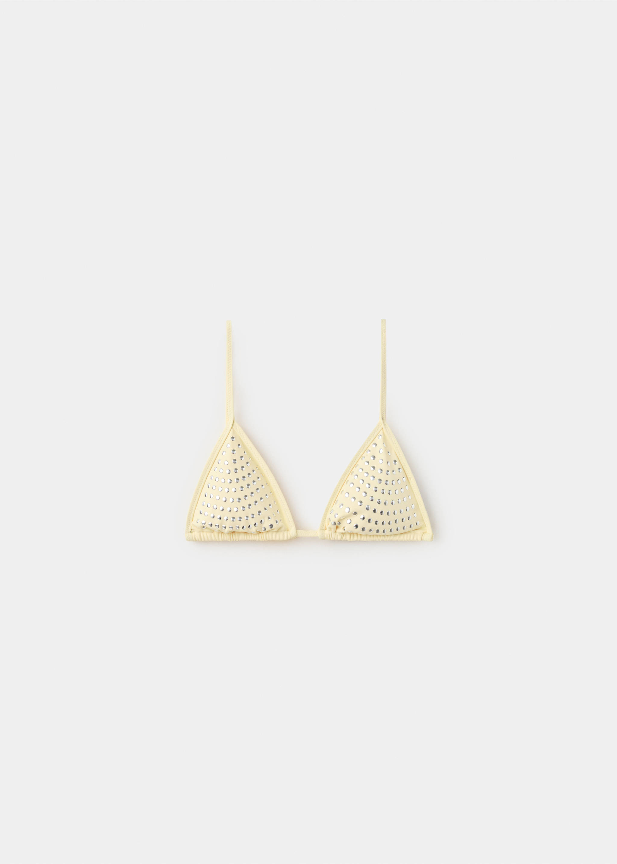 Studded triangle bikini top - Article without model, Yellow. Ref: 27028657-00.
