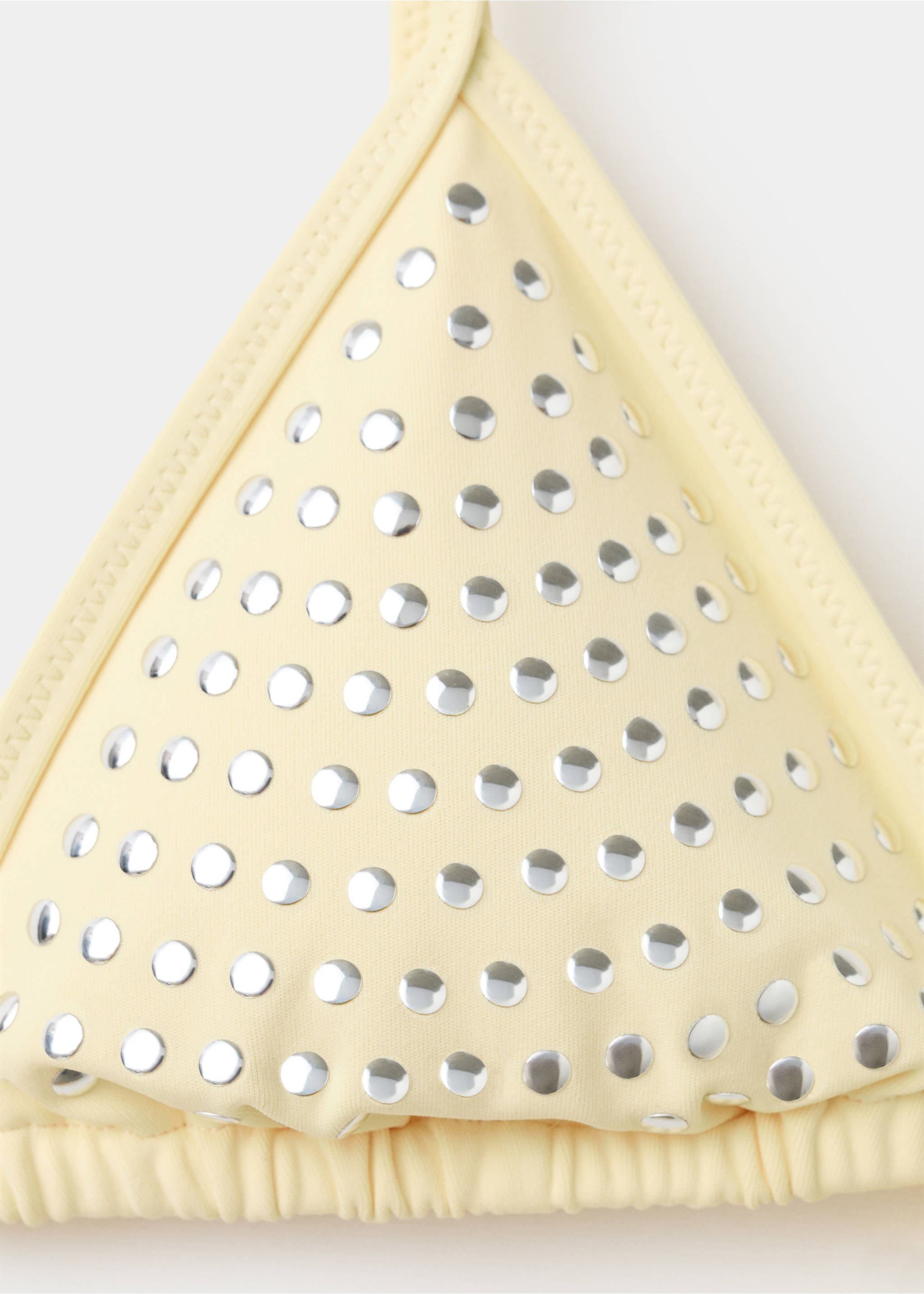 Studded triangle bikini top - Details of the article 0, Yellow. Ref: 27028657-00.