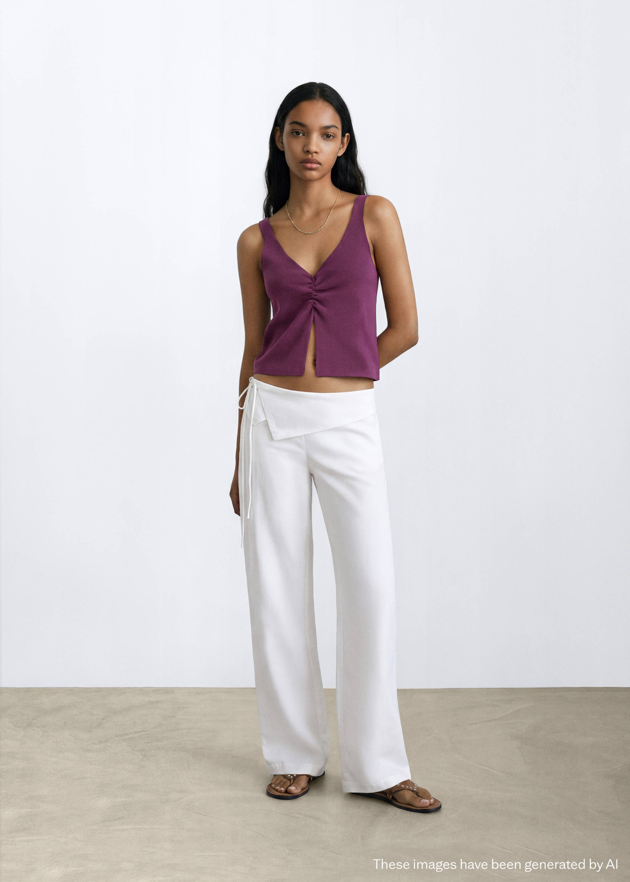 Top algodón detalle fruncido - Plano general