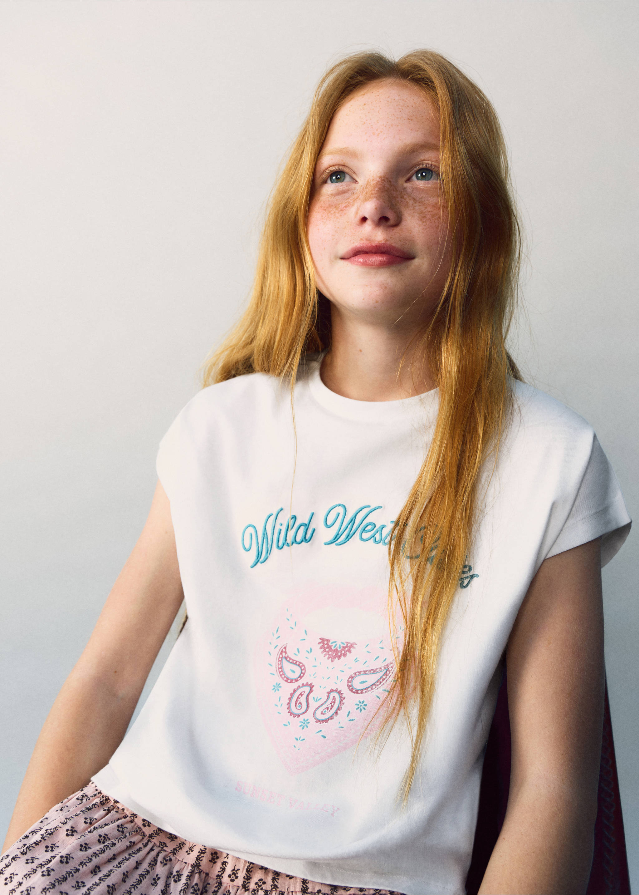 T-shirt en coton imprimé - Plan général, Blanc cassé. Ref: 27028659-00.