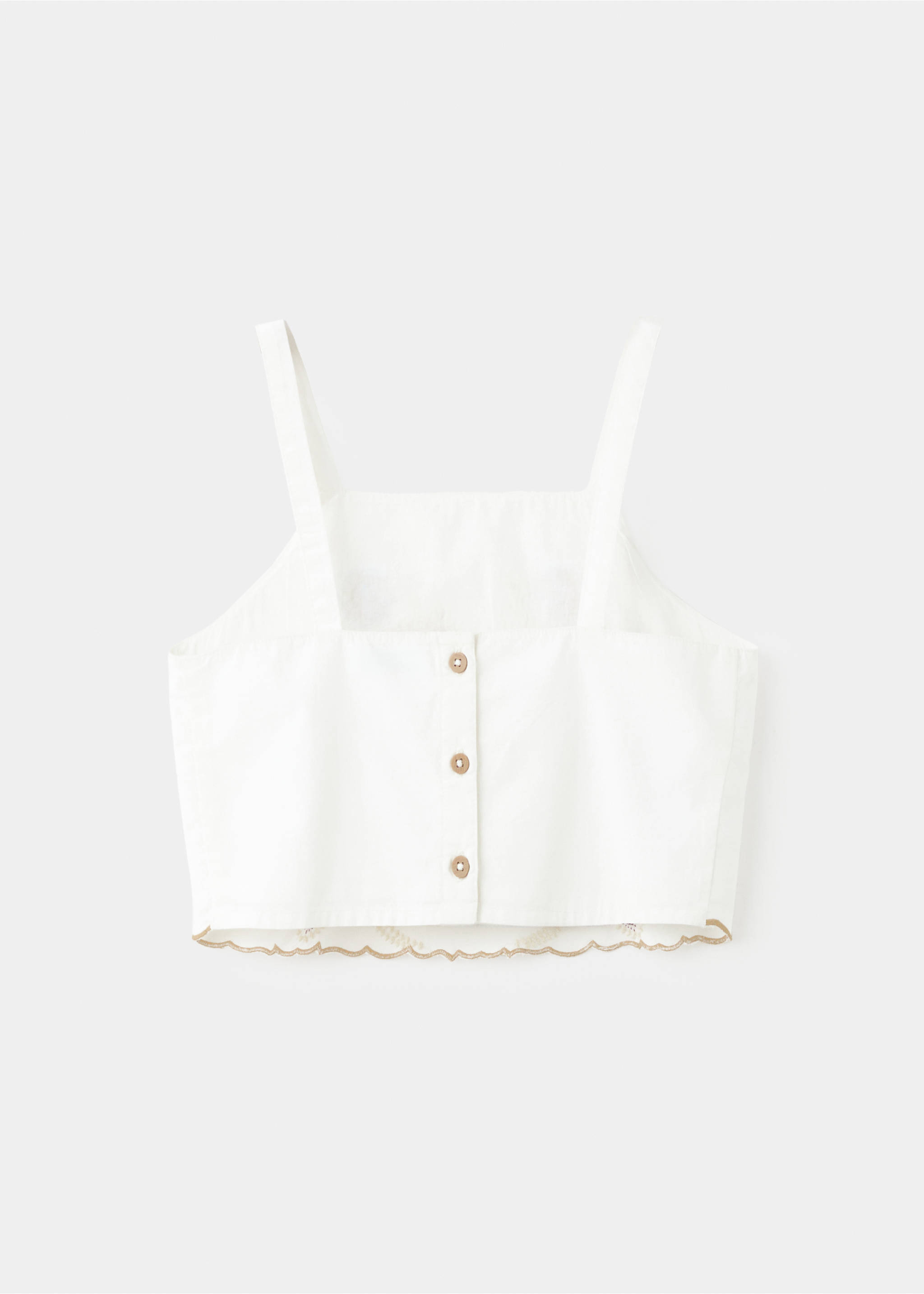 Blouse détails brodés - Verso de l’article, Blanc. Ref: 27028660-00.