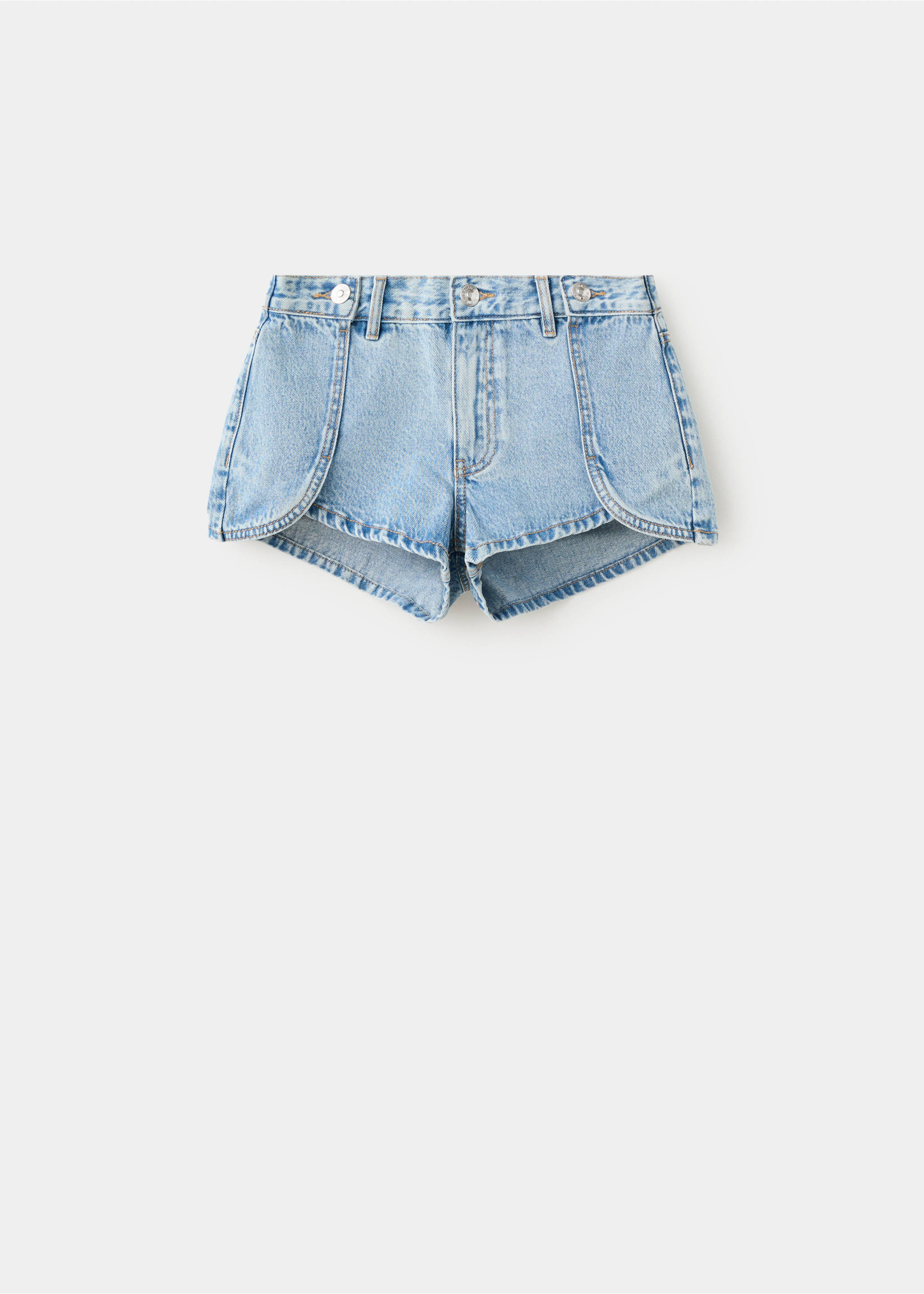Mini shorts with stitching detail - Article without model, Medium Blue. Ref: 27028662-00.