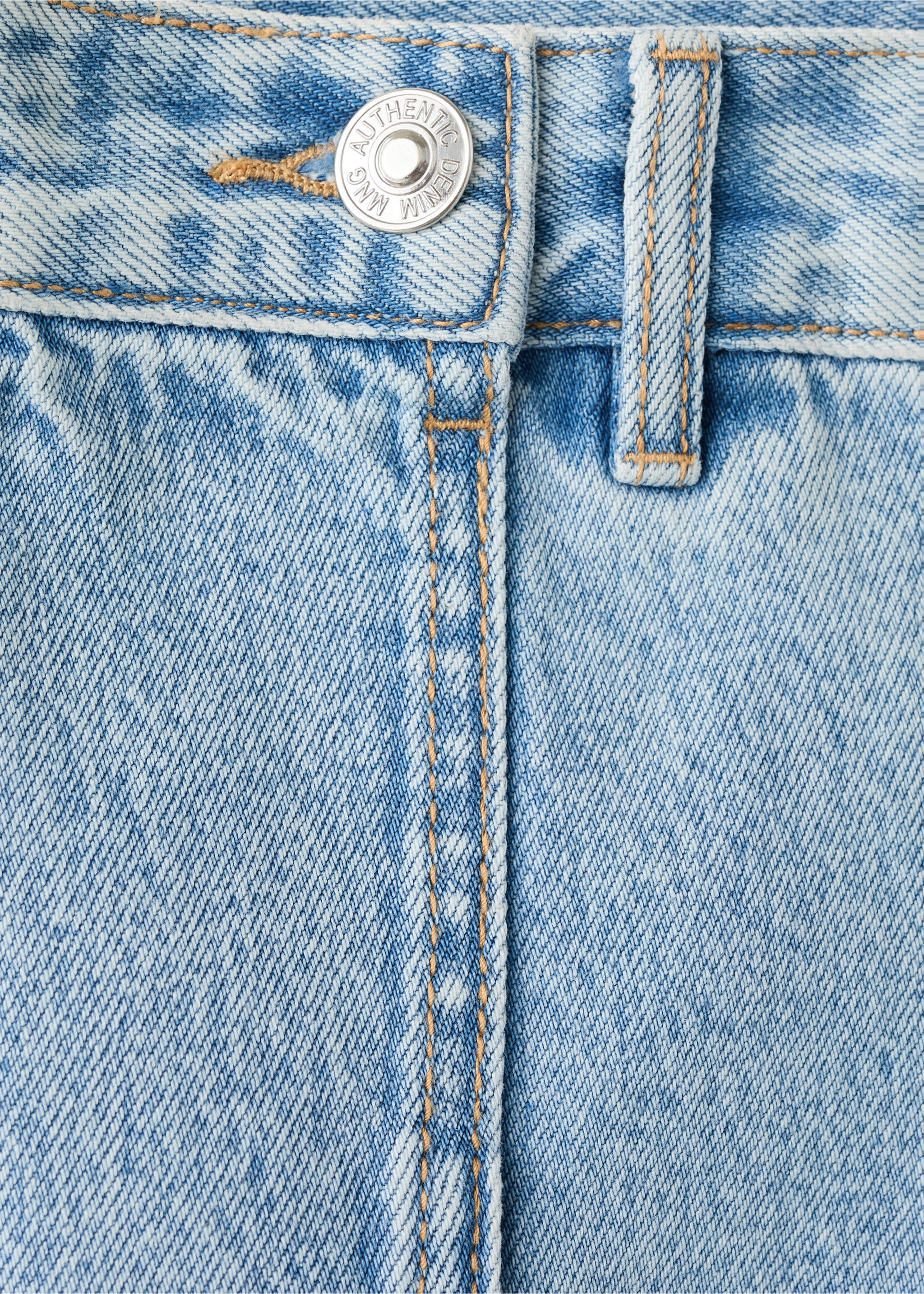 Mini shorts with stitching detail - Details of the article 0, Medium Blue. Ref: 27028662-00.