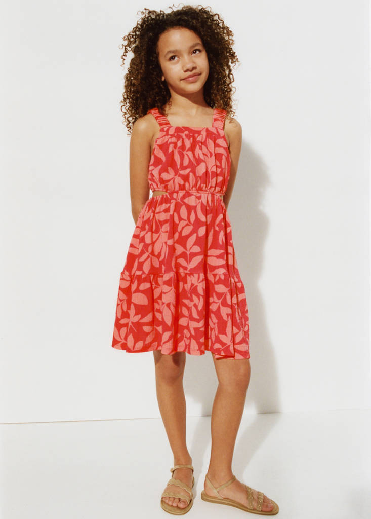 Vestido estampado detalle aberturas