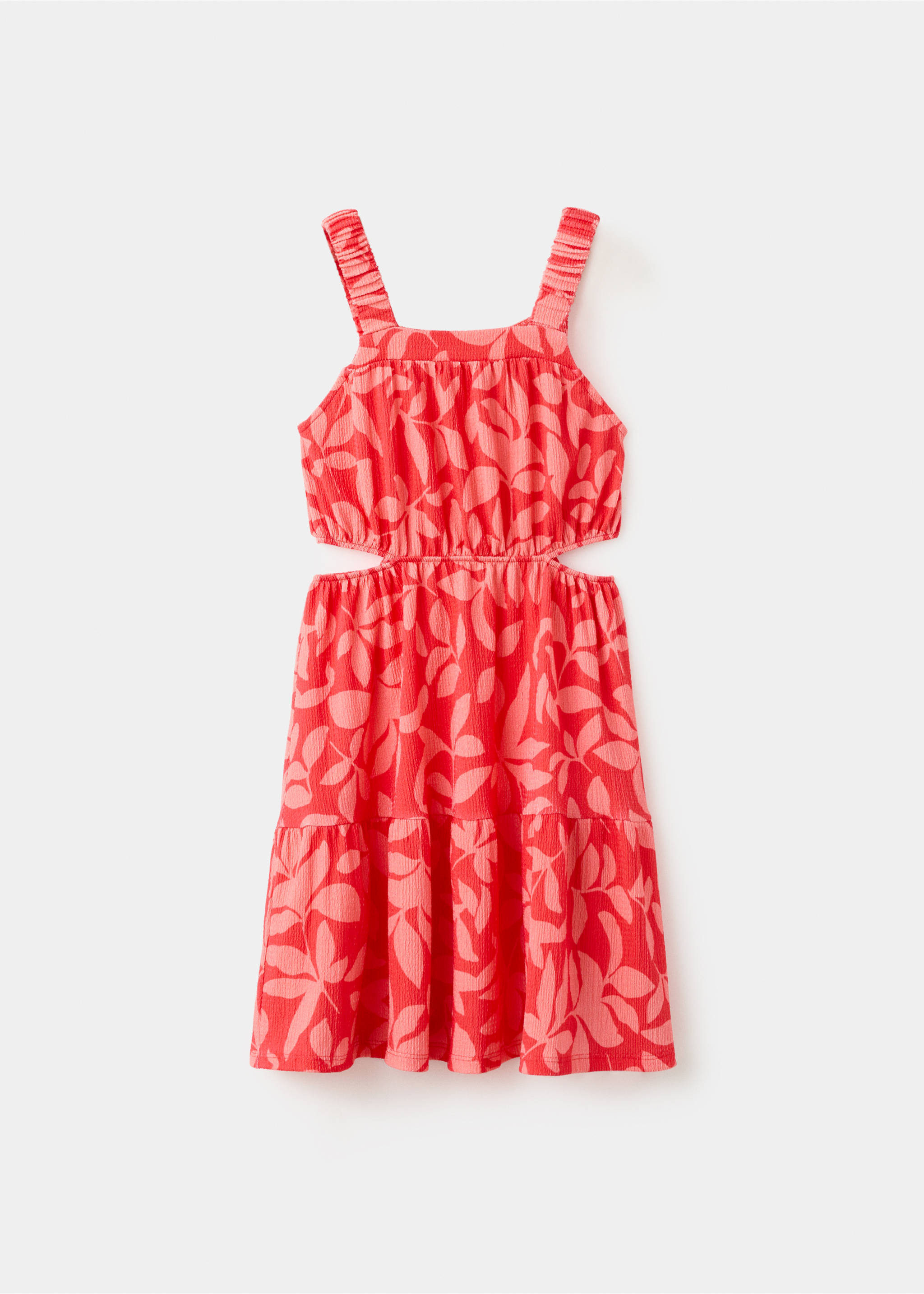 Printed dress with slit details - Article without model, Fuchsia. Ref: 27028665-00.