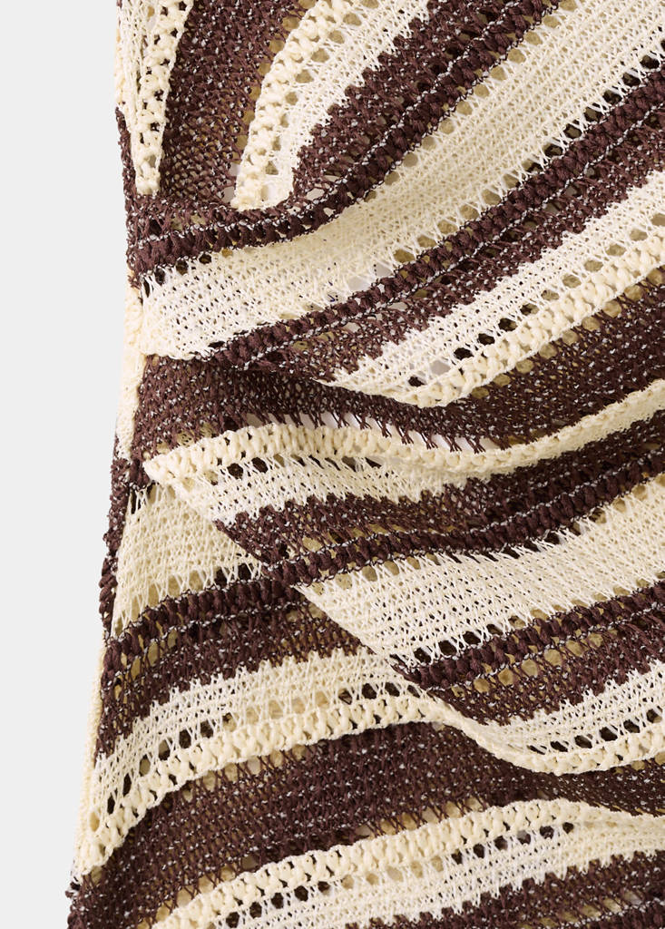 Striped asymmetrical top — Brown