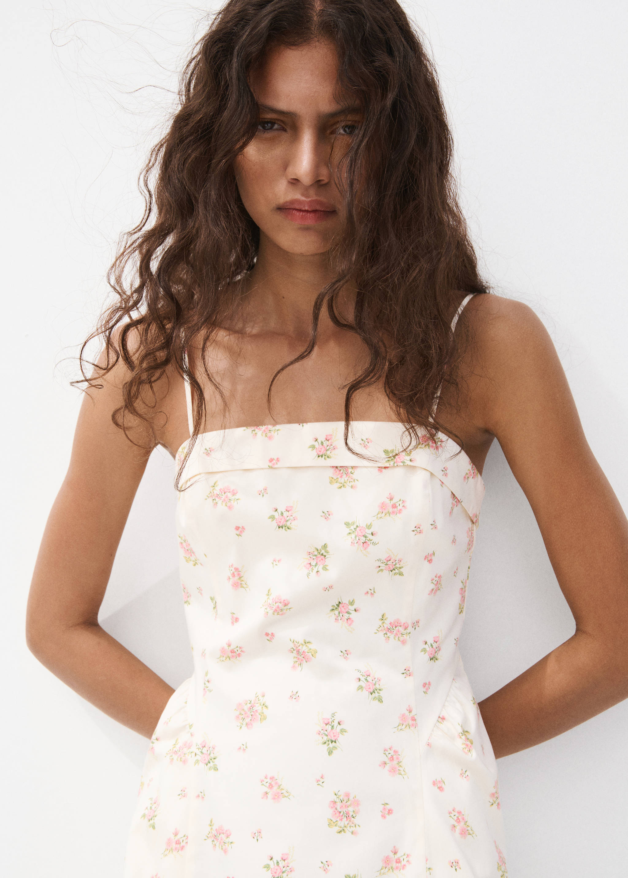 Floral-print flared dress - Details of the article 1