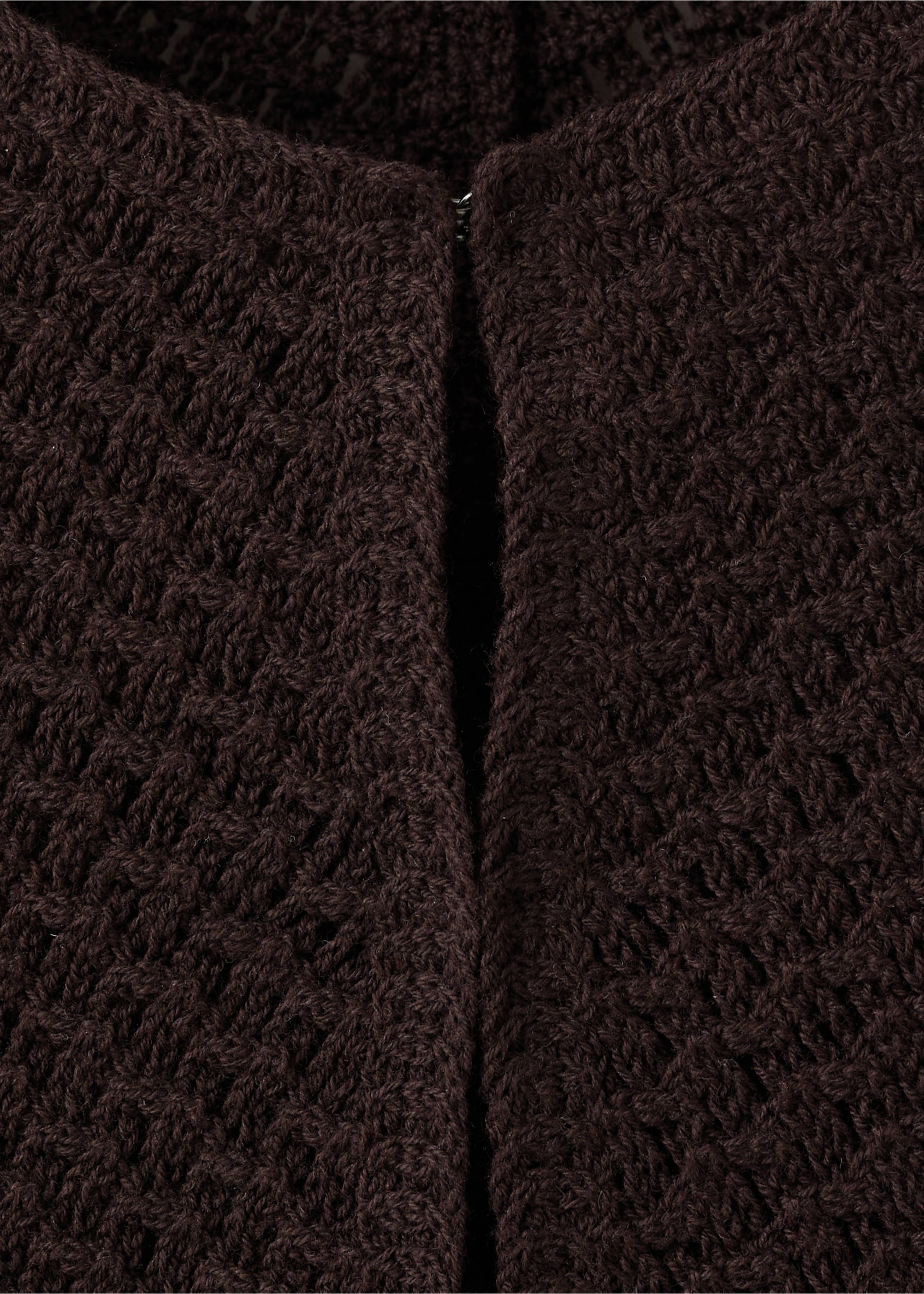 Crochet cotton gilet - Details of the article 8, Brown. Ref: 27029063-00.