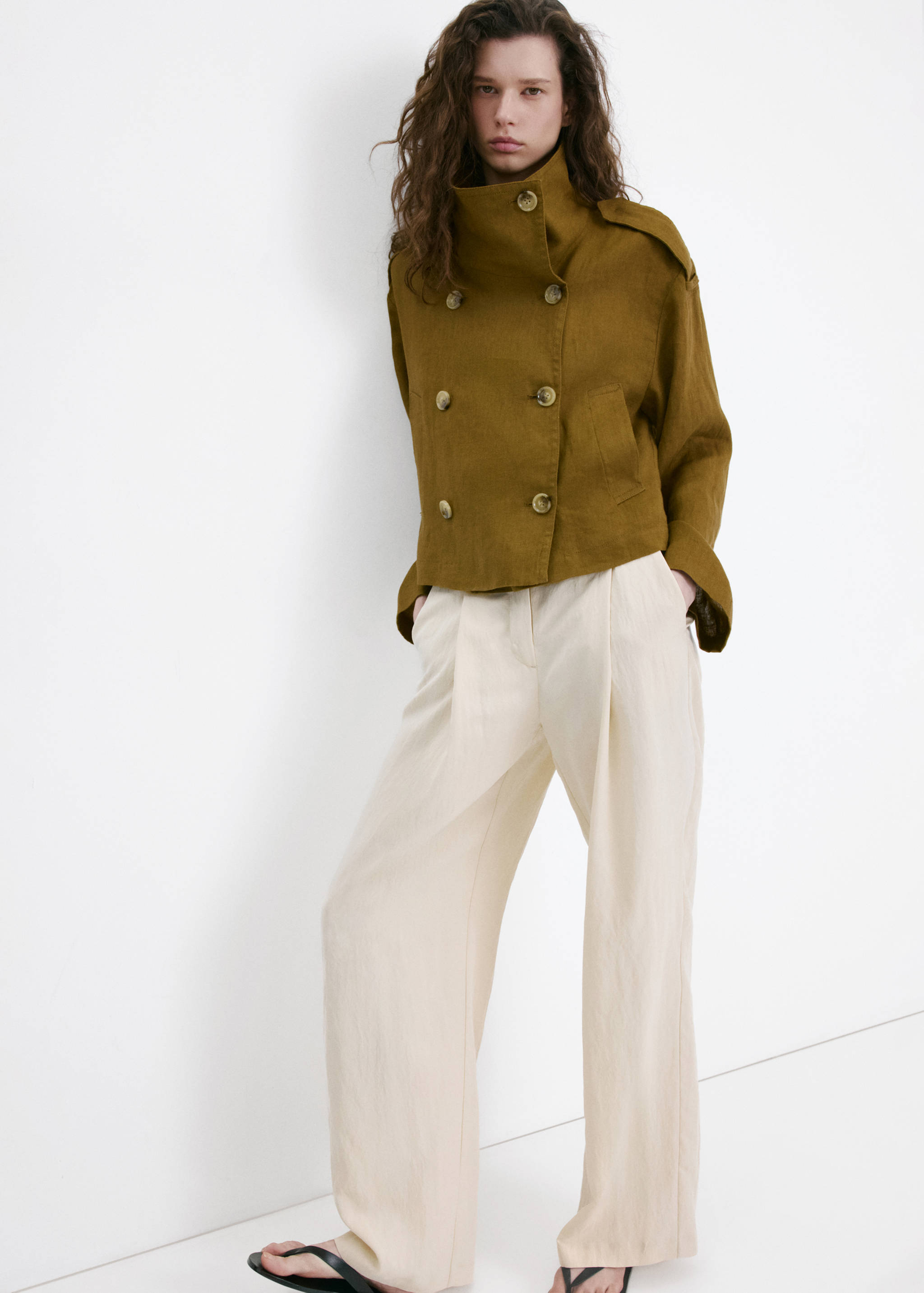 Mid-rise lyocell trousers - Details of the article 6