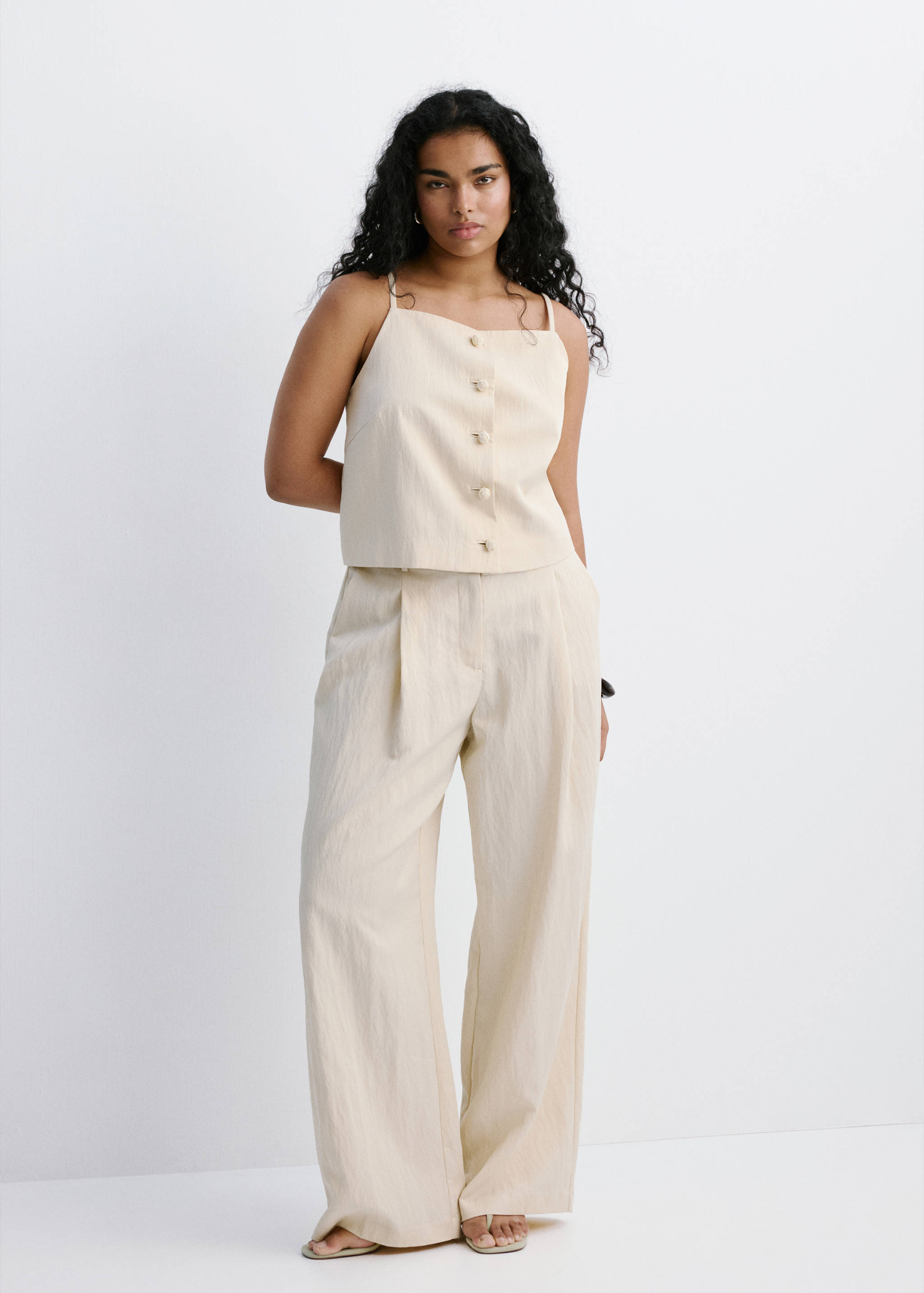 Mid-rise lyocell trousers - Details of the article 3