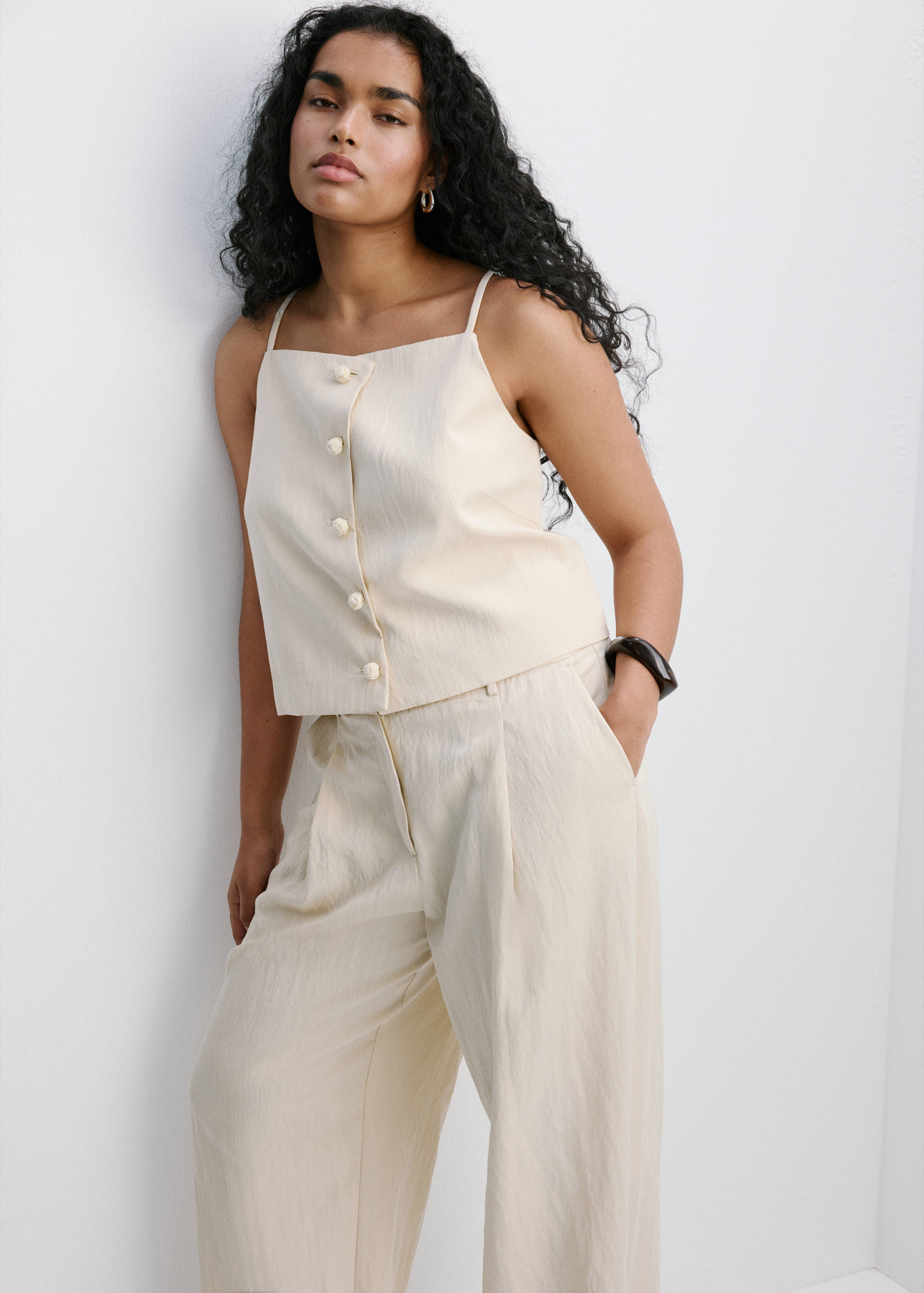 Mid-rise lyocell trousers - Details of the article 5