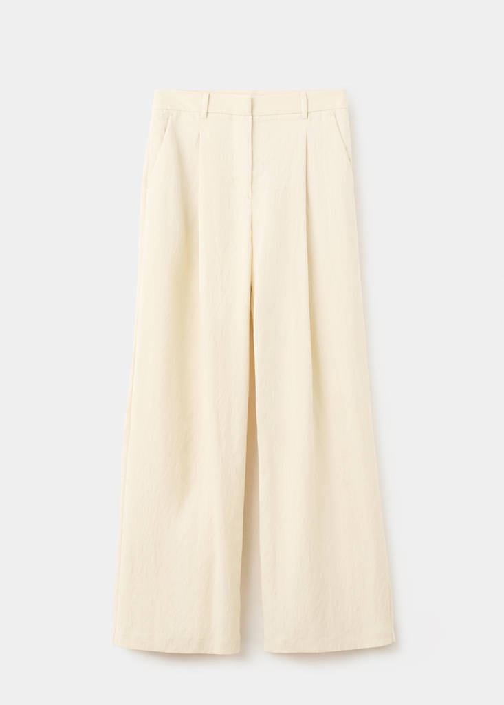Mid-rise lyocell trousers — Light/Pastel Grey