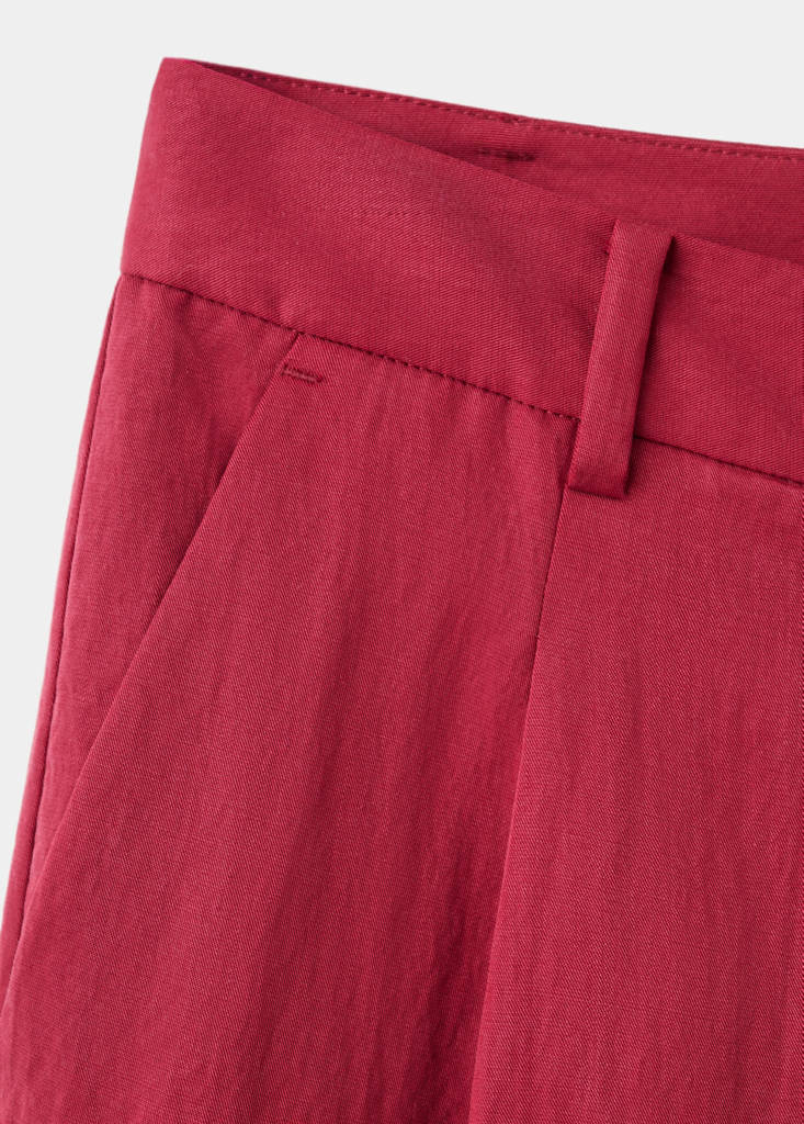 Mid-rise lyocell trousers — Red