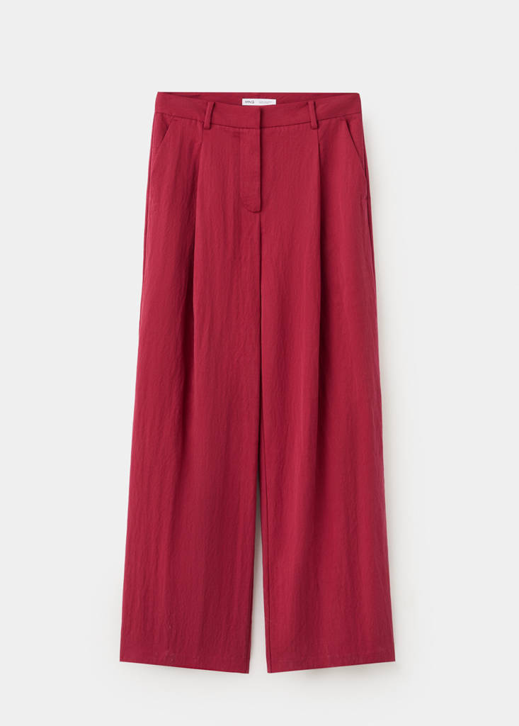 Mid-rise lyocell trousers — Red