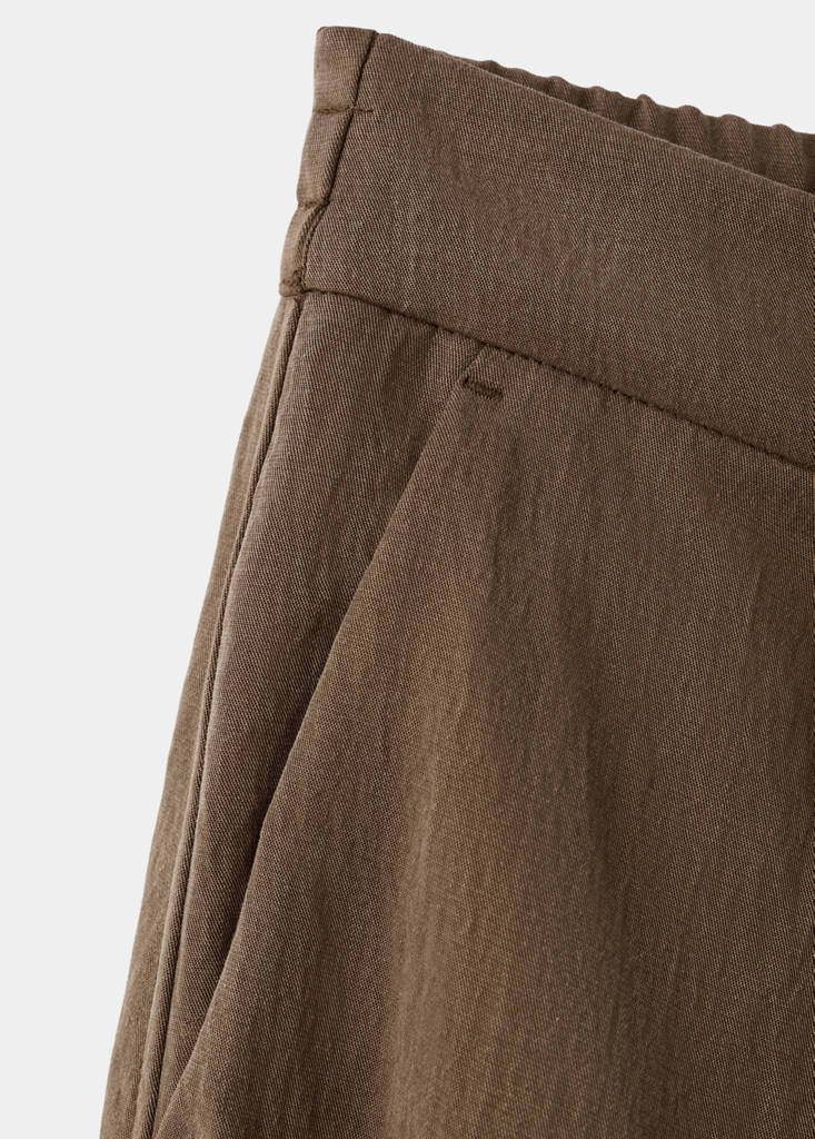 Straight lyocell trousers — Brown