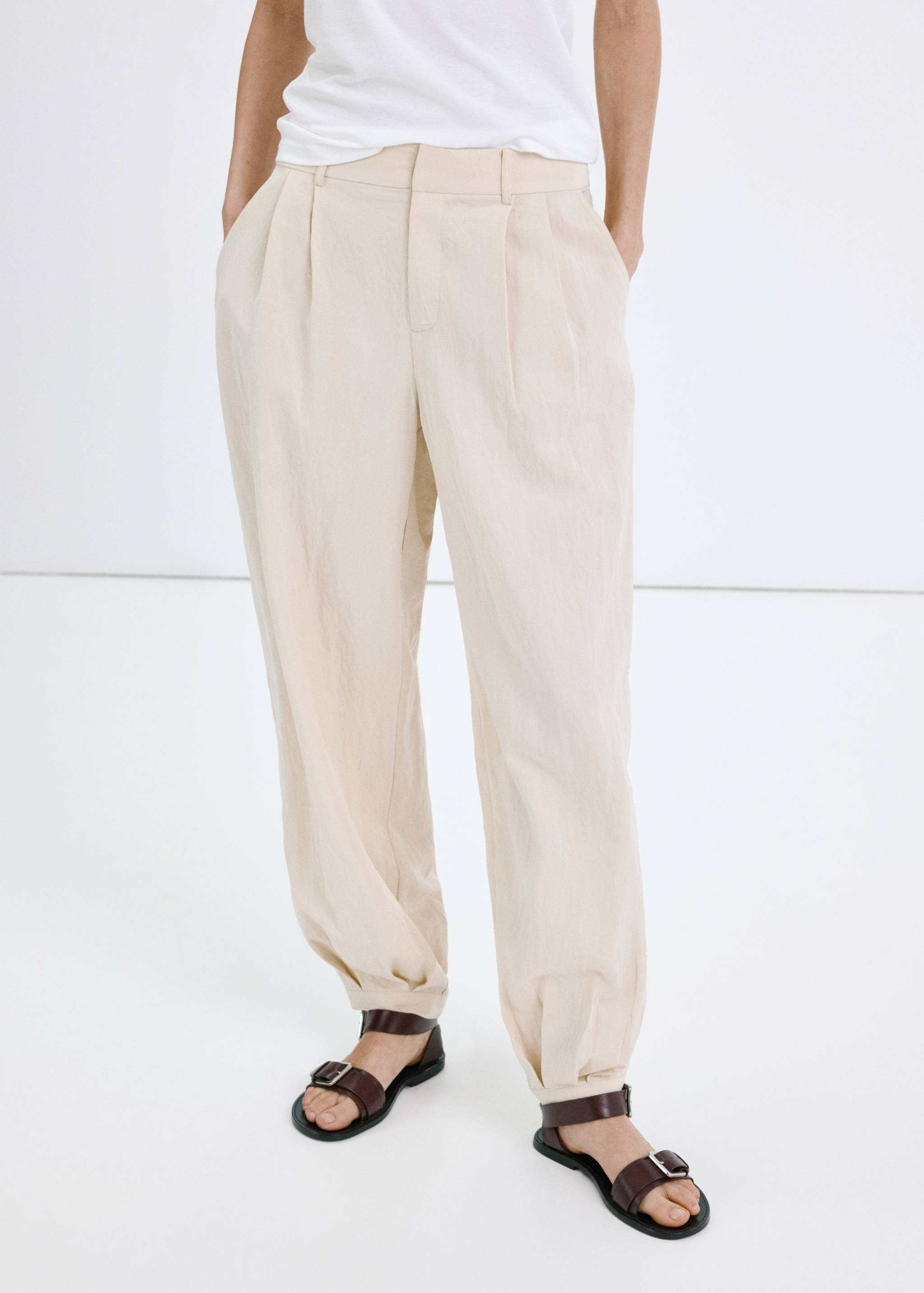 Lyocell harem trousers - Medium plane