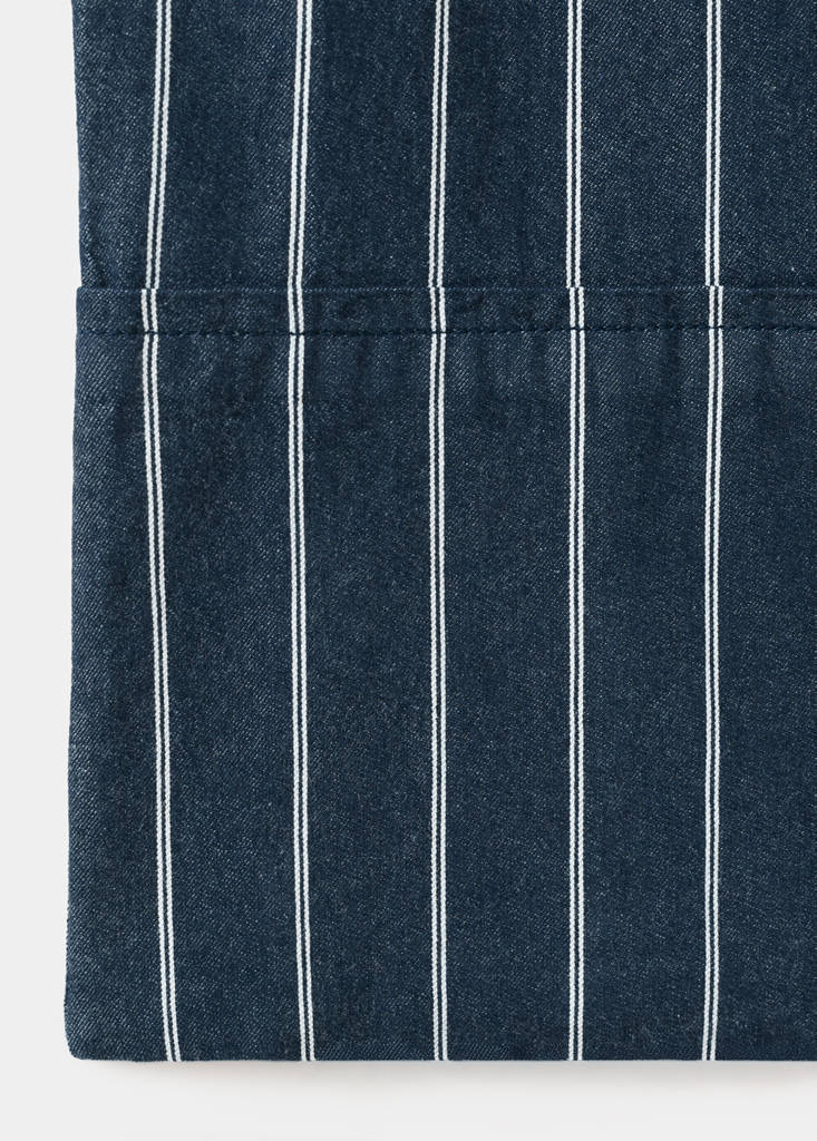 Turn-up hem striped trousers — Open Blue