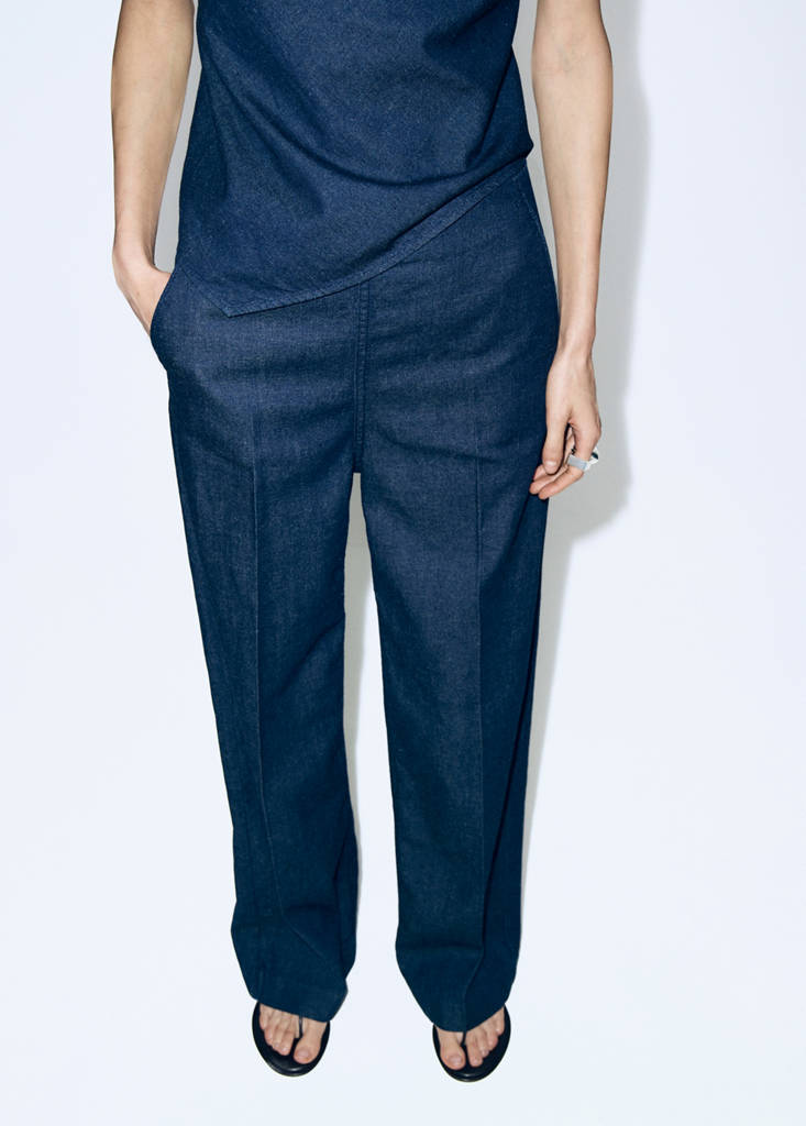 High-waisted denim trousers — Open Blue